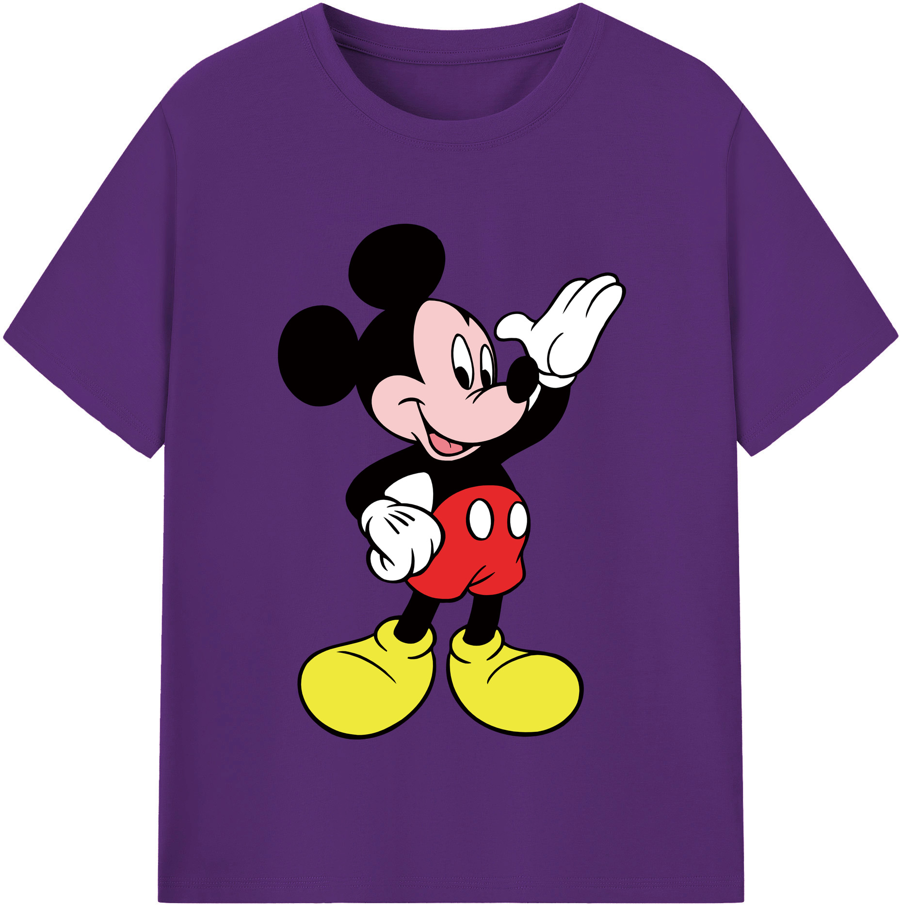 （画像用） ミッキーマウス Mickey Mouse 綿100％半袖Tシャツ（フロントプリント）
