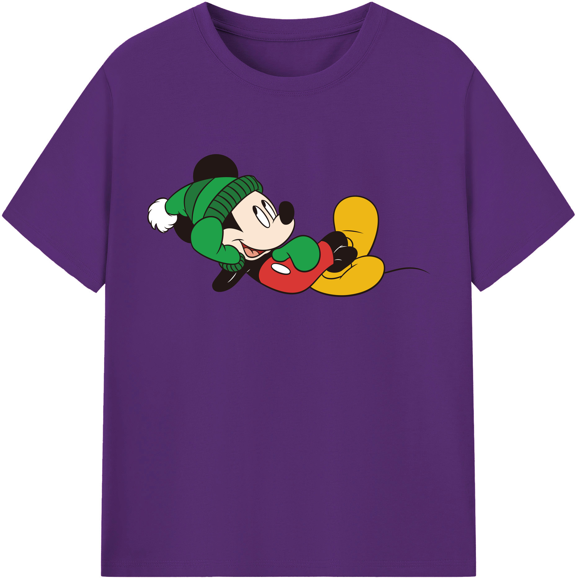 （画像用） ミッキーマウス Mickey Mouse 綿100％半袖Tシャツ（フロントプリント）