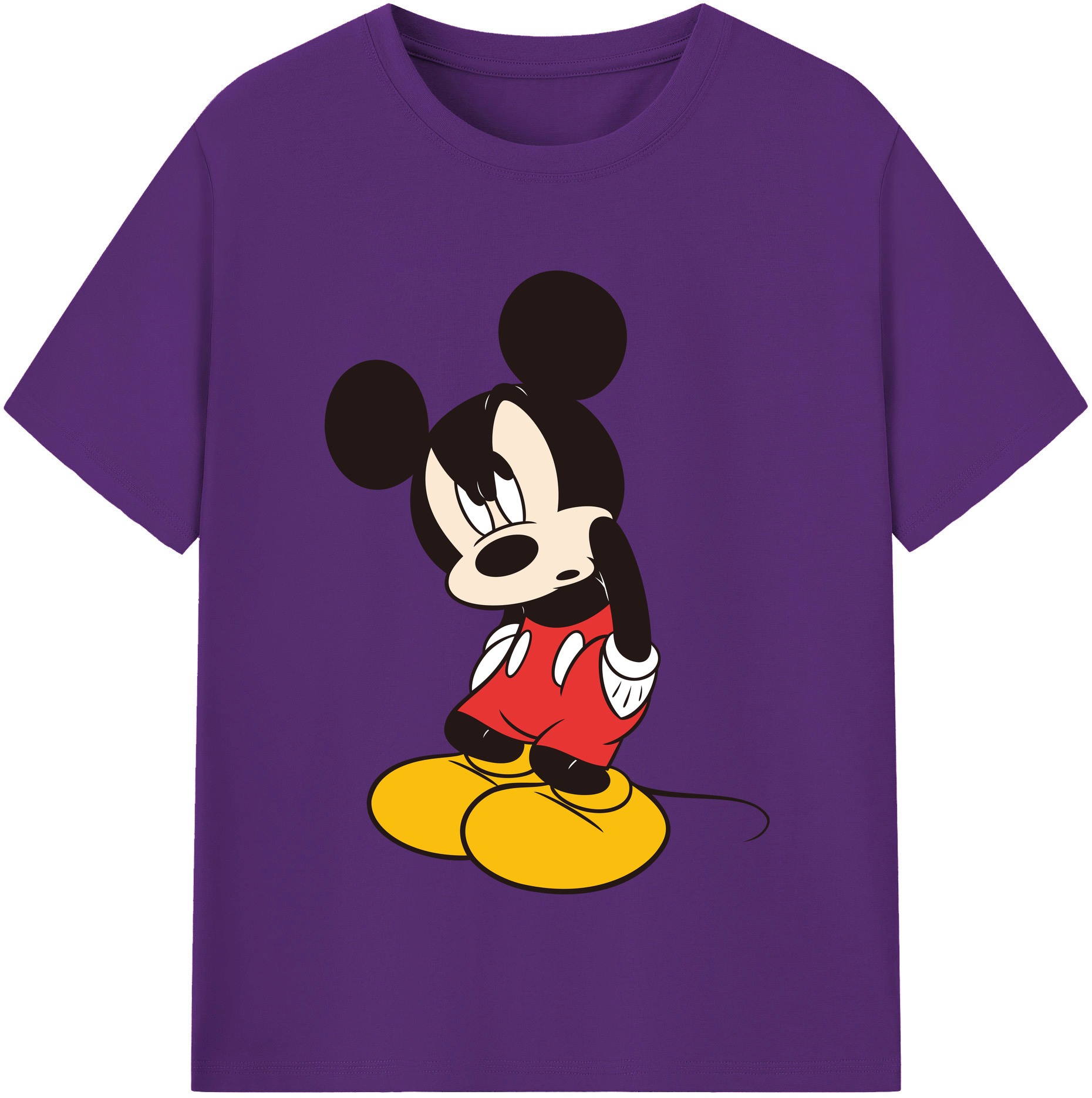 （画像用） ミッキーマウス Mickey Mouse 綿100％半袖Tシャツ（フロントプリント）