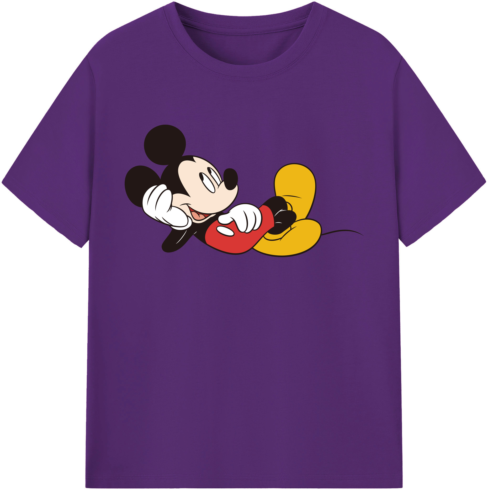（画像用） ミッキーマウス Mickey Mouse 綿100％半袖Tシャツ（フロントプリント）