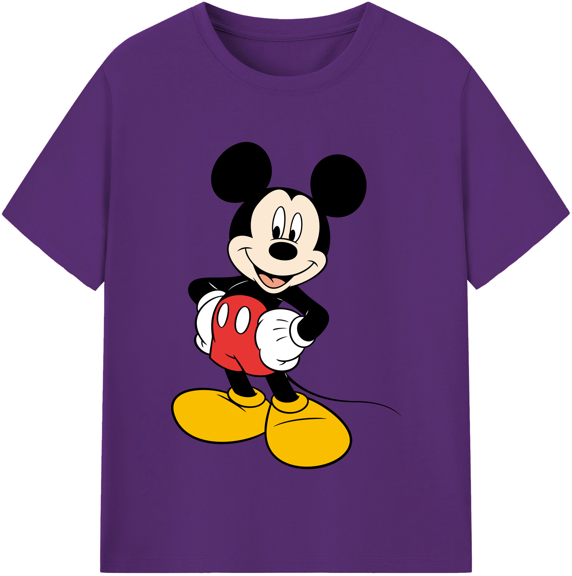 （画像用） ミッキーマウス Mickey Mouse 綿100％半袖Tシャツ（フロントプリント）