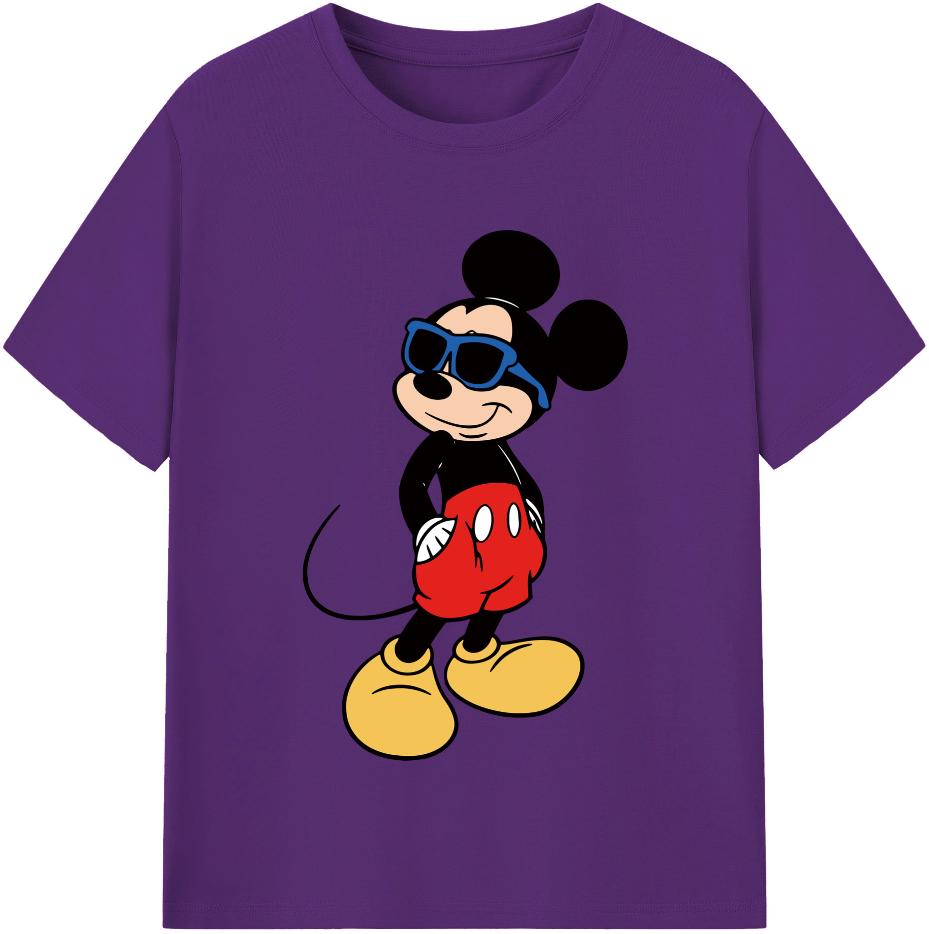 （画像用） ミッキーマウス Mickey Mouse 綿100％半袖Tシャツ（フロントプリント）