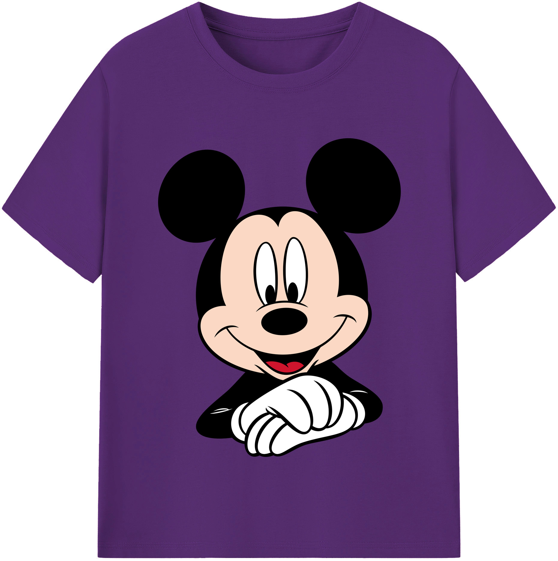 （画像用） ミッキーマウス Mickey Mouse 綿100％半袖Tシャツ（フロントプリント）