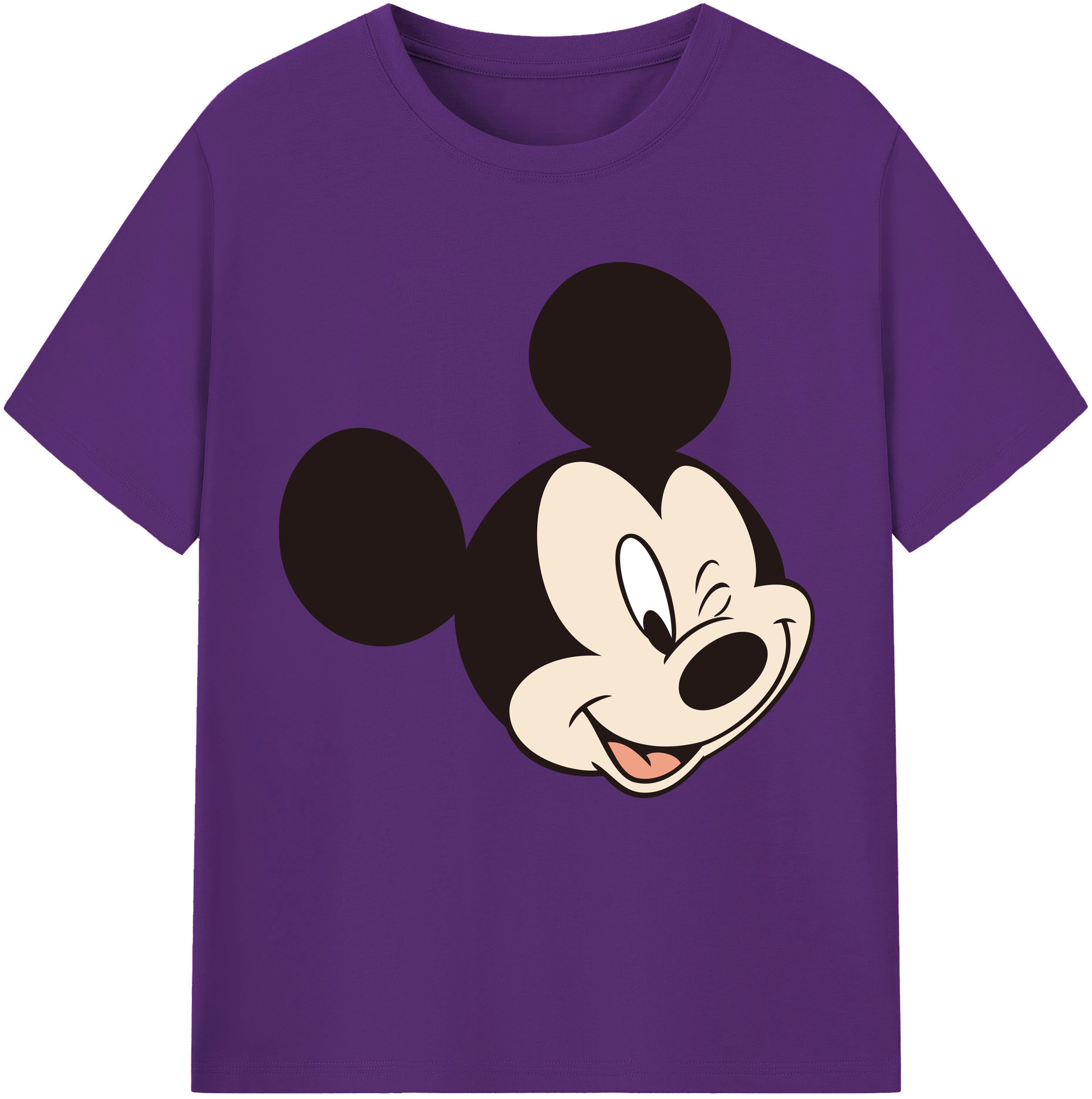 （画像用） ミッキーマウス Mickey Mouse 綿100％半袖Tシャツ（フロントプリント）