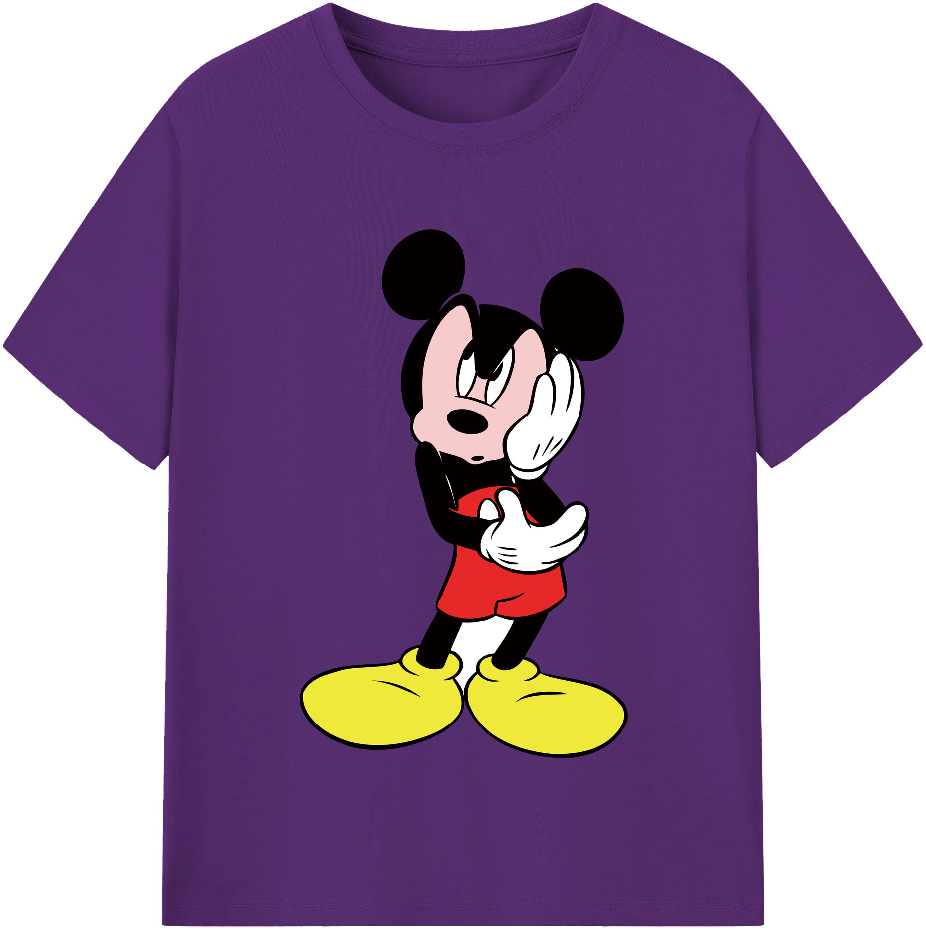 （画像用） ミッキーマウス Mickey Mouse 綿100％半袖Tシャツ（フロントプリント）