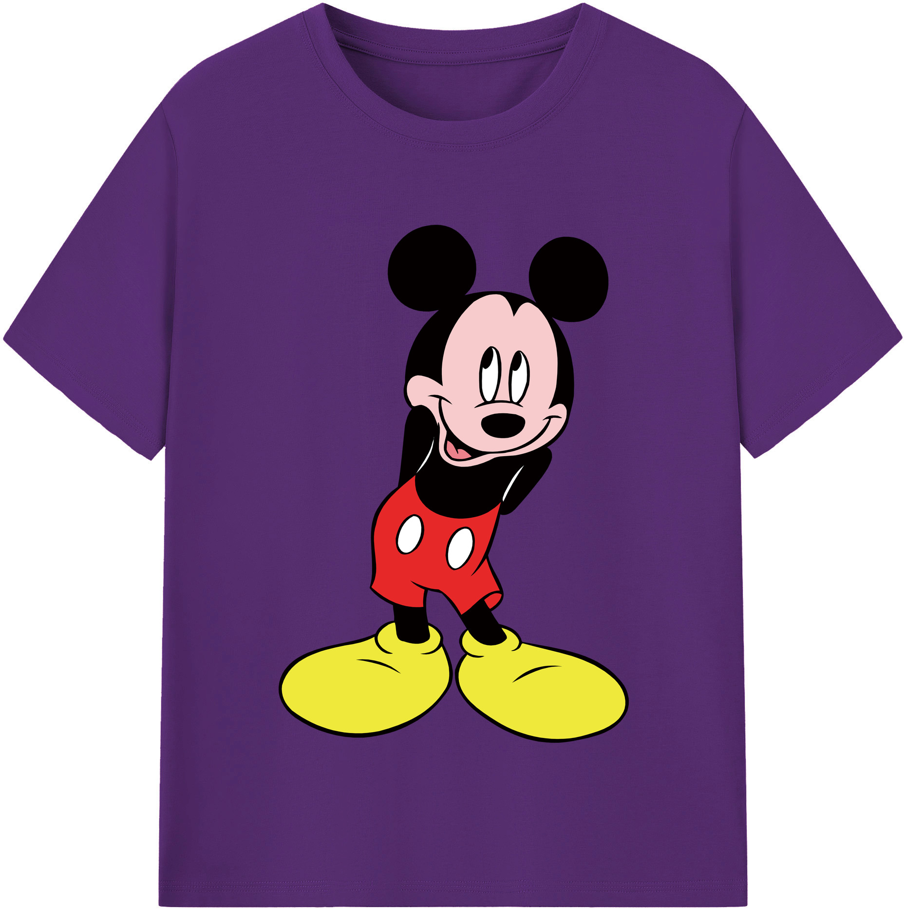 （画像用） ミッキーマウス Mickey Mouse 綿100％半袖Tシャツ（フロントプリント）