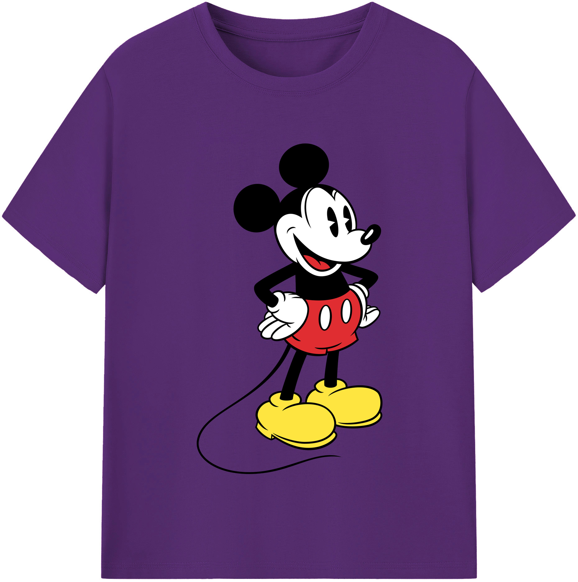 （画像用） ミッキーマウス Mickey Mouse 綿100％半袖Tシャツ（フロントプリント）