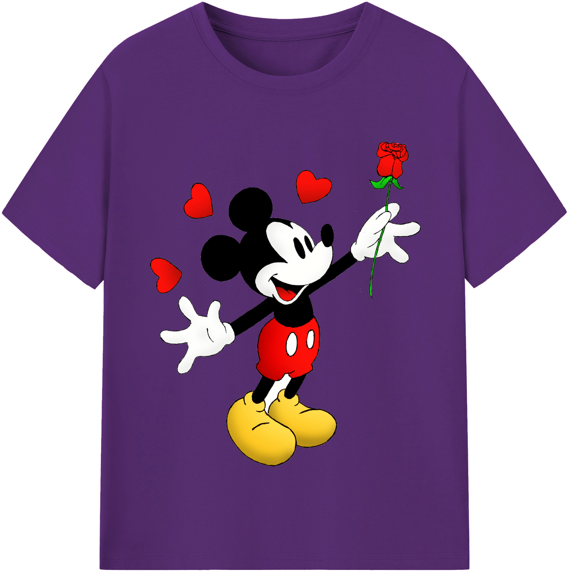 （画像用） ミッキーマウス Mickey Mouse 綿100％半袖Tシャツ（フロントプリント）