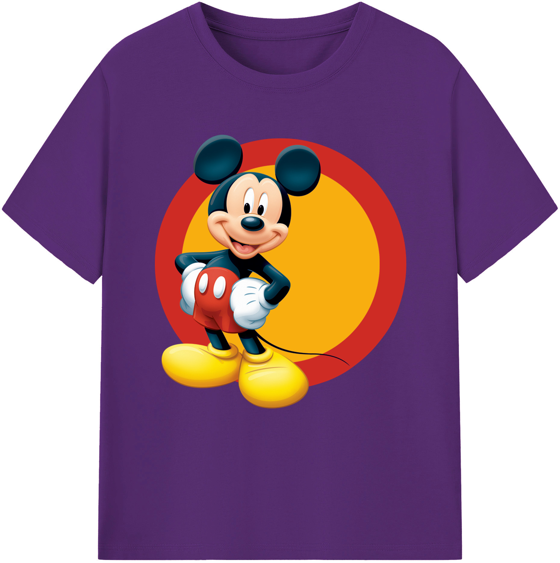 （画像用） ミッキーマウス Mickey Mouse 綿100％半袖Tシャツ（フロントプリント）