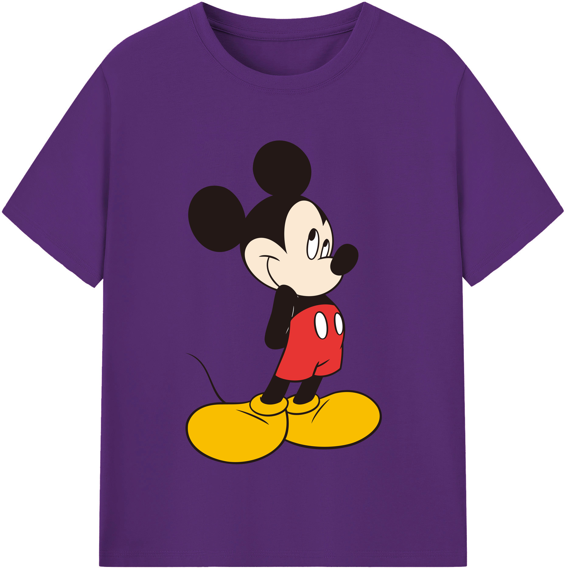 （画像用） ミッキーマウス Mickey Mouse 綿100％半袖Tシャツ（フロントプリント）
