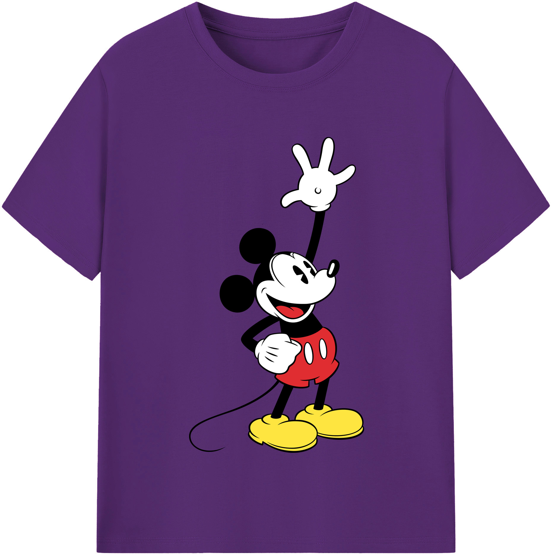 （画像用） ミッキーマウス Mickey Mouse 綿100％半袖Tシャツ（フロントプリント）