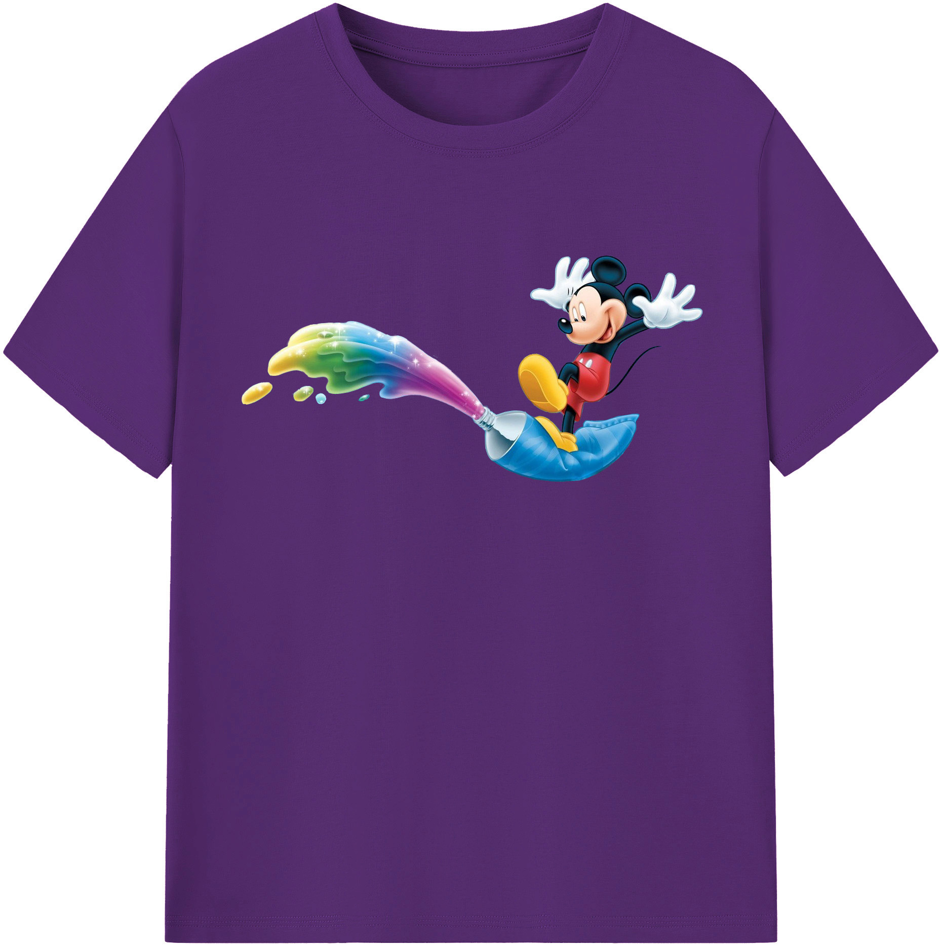 （画像用） ミッキーマウス Mickey Mouse 綿100％半袖Tシャツ（フロントプリント）
