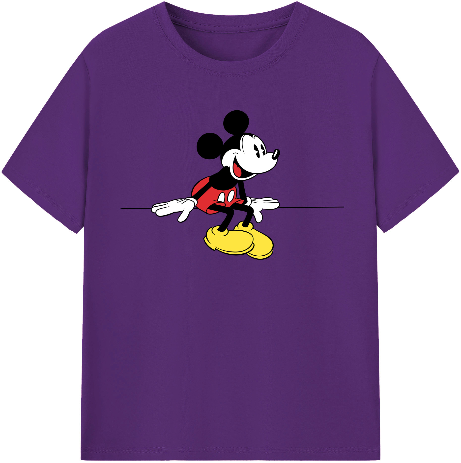 （画像用） ミッキーマウス Mickey Mouse 綿100％半袖Tシャツ（フロントプリント）