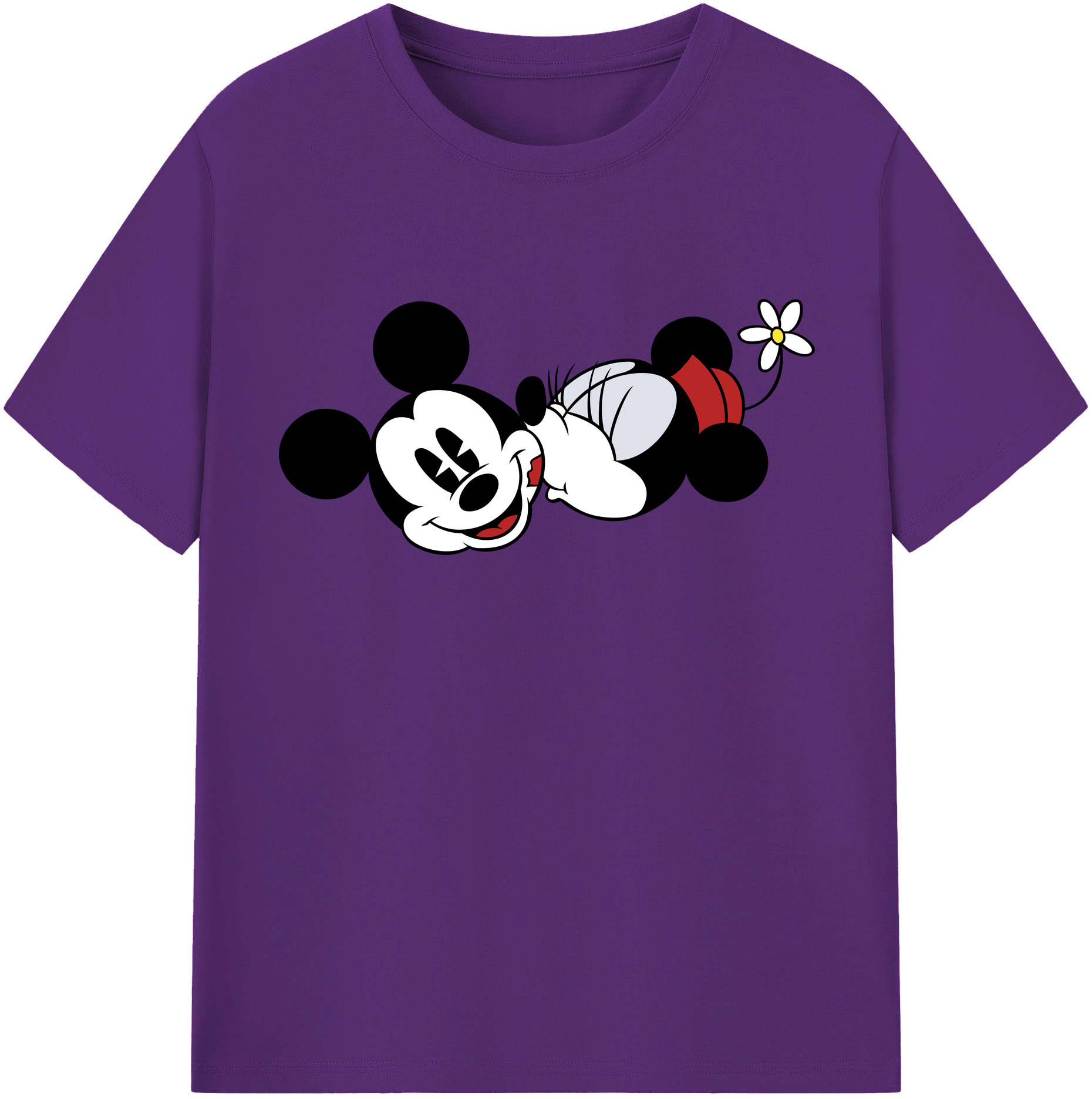 （画像用） ミッキーマウス Mickey Mouse 綿100％半袖Tシャツ（フロントプリント）