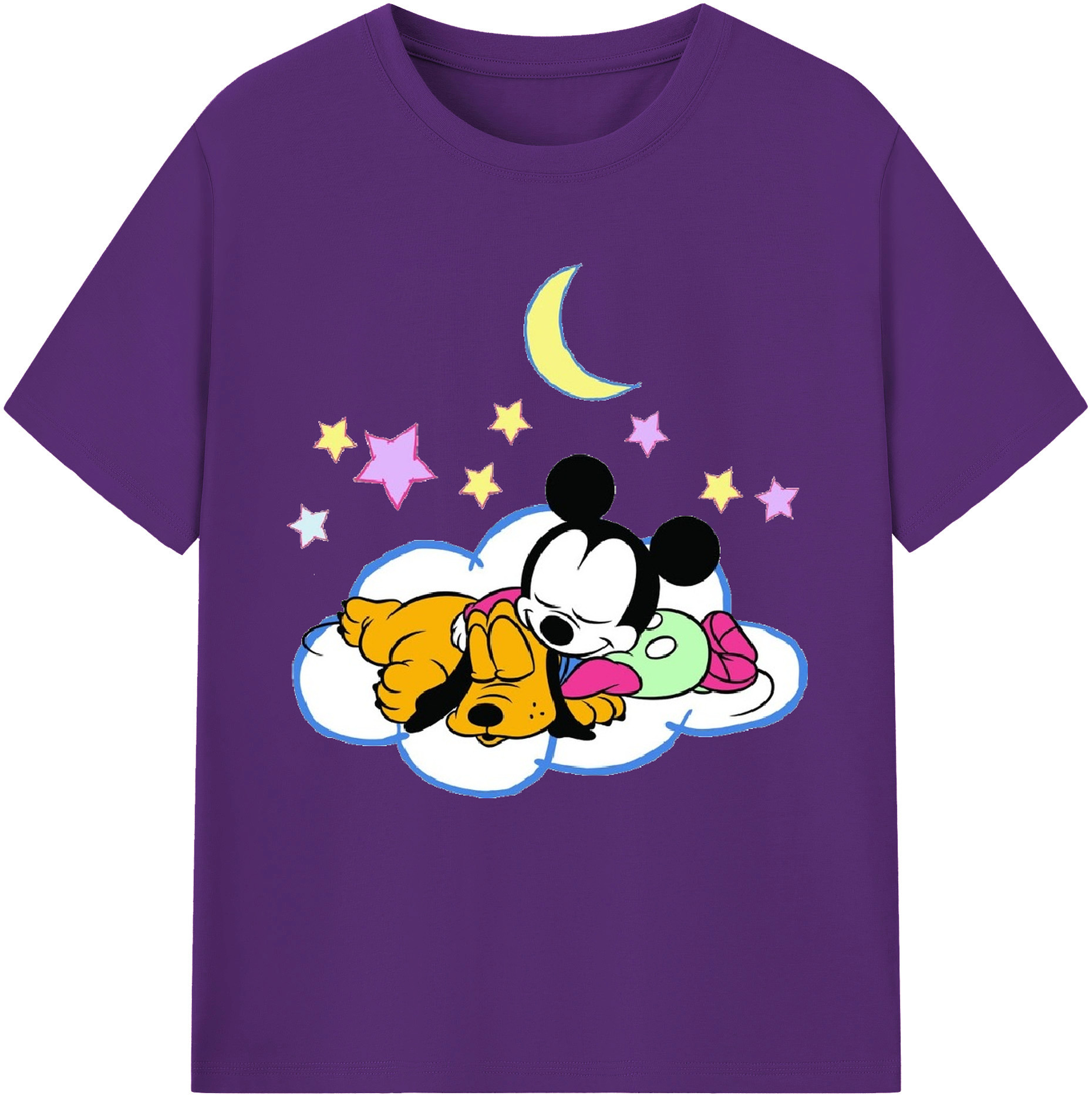 （画像用） ミッキーマウス Mickey Mouse 綿100％半袖Tシャツ（フロントプリント）