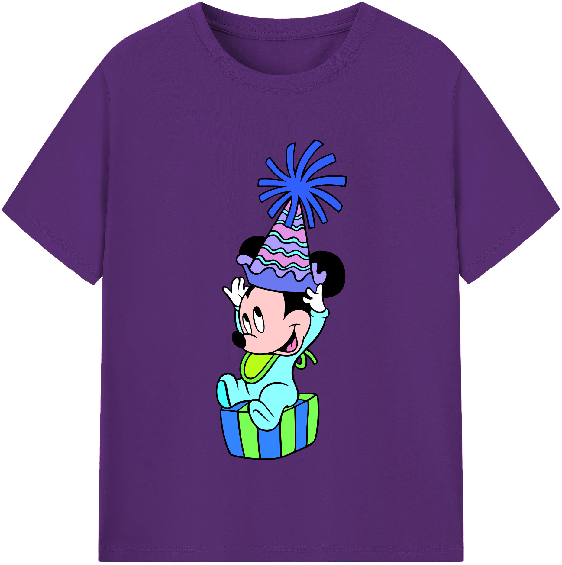 （画像用） ミッキーマウス Mickey Mouse 綿100％半袖Tシャツ（フロントプリント）