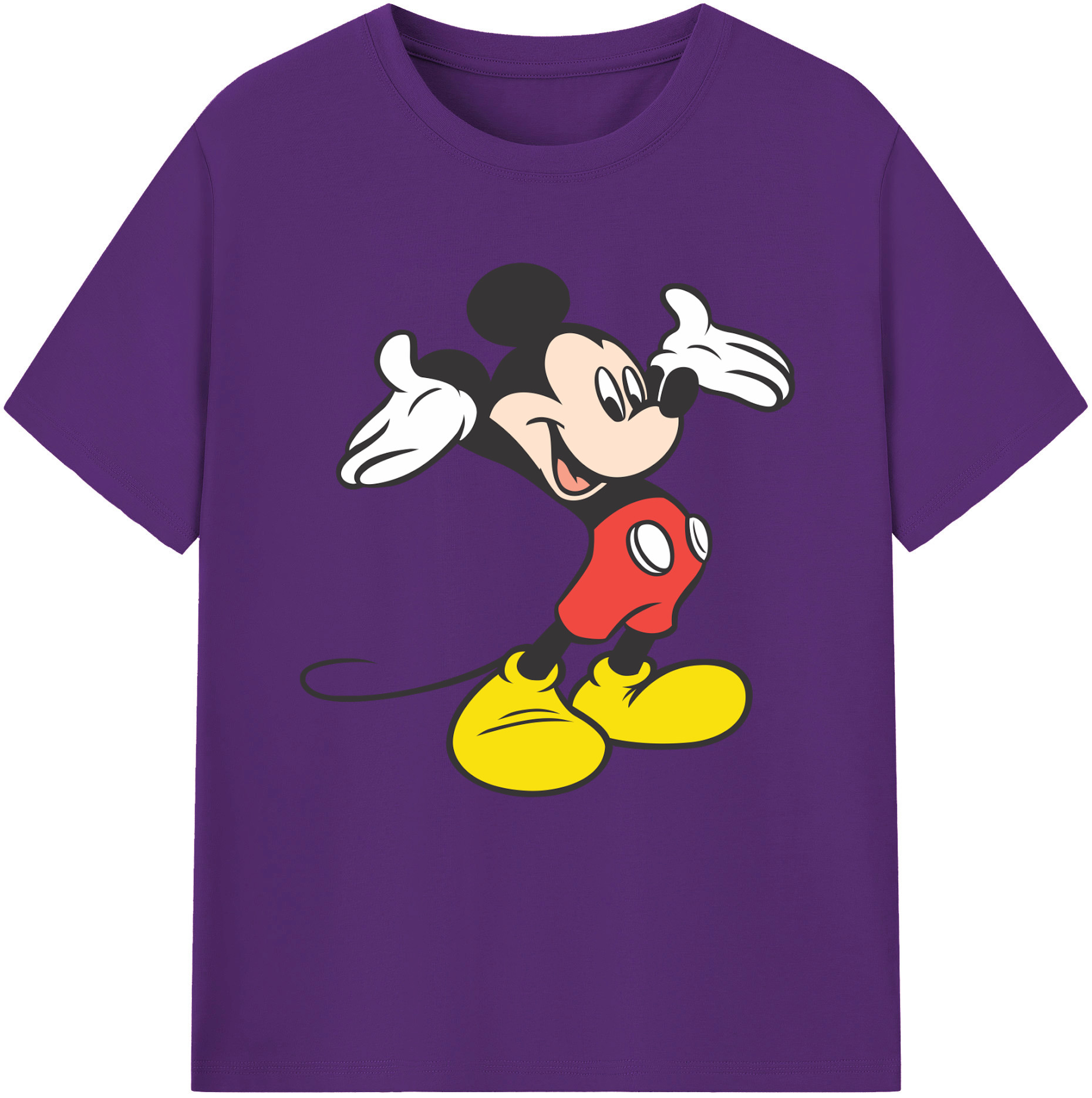 （画像用） ミッキーマウス Mickey Mouse 綿100％半袖Tシャツ（フロントプリント）