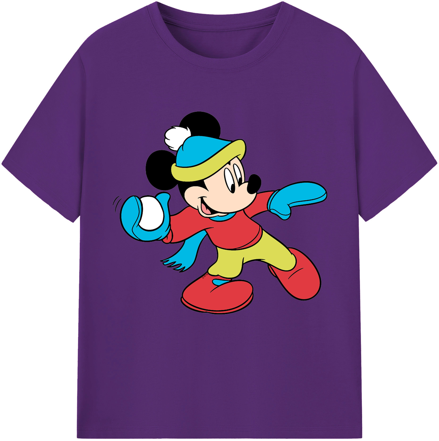 （画像用） ミッキーマウス Mickey Mouse 綿100％半袖Tシャツ（フロントプリント）