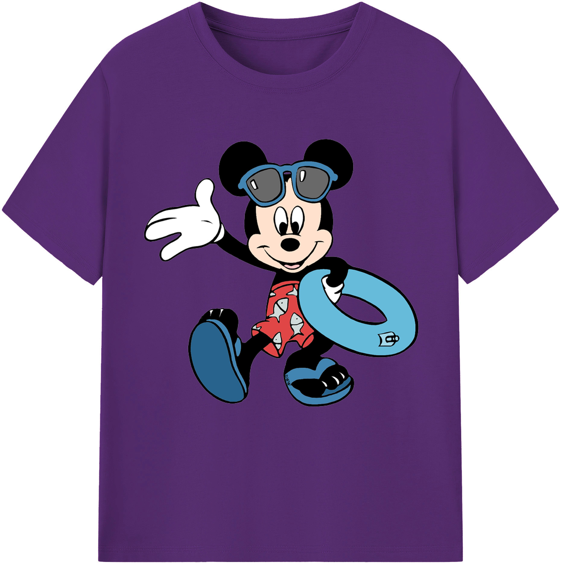（画像用） ミッキーマウス Mickey Mouse 綿100％半袖Tシャツ（フロントプリント）