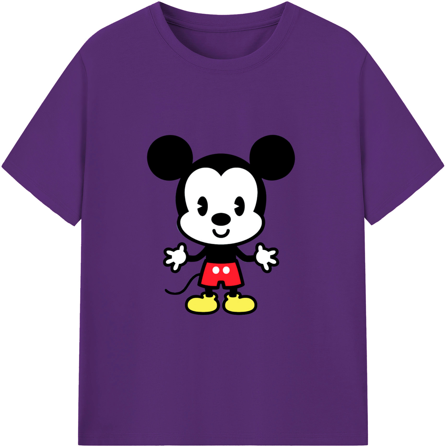 （画像用） ミッキーマウス Mickey Mouse 綿100％半袖Tシャツ（フロントプリント）