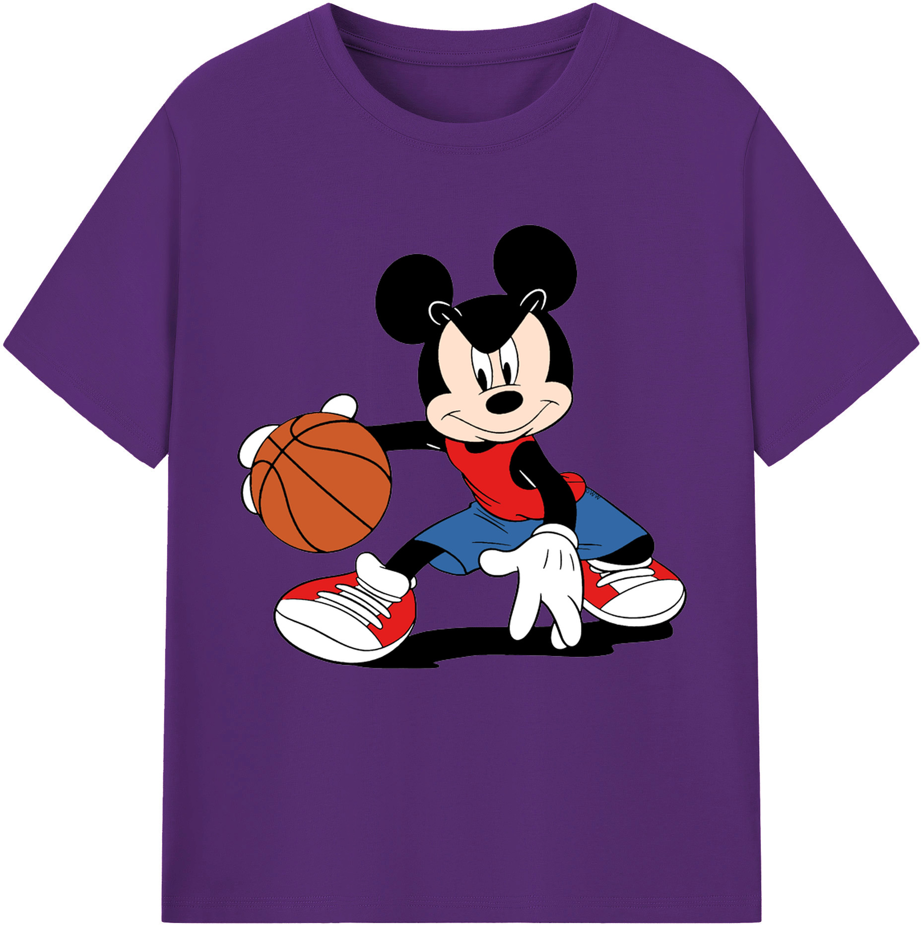 （画像用） ミッキーマウス Mickey Mouse 綿100％半袖Tシャツ（フロントプリント）