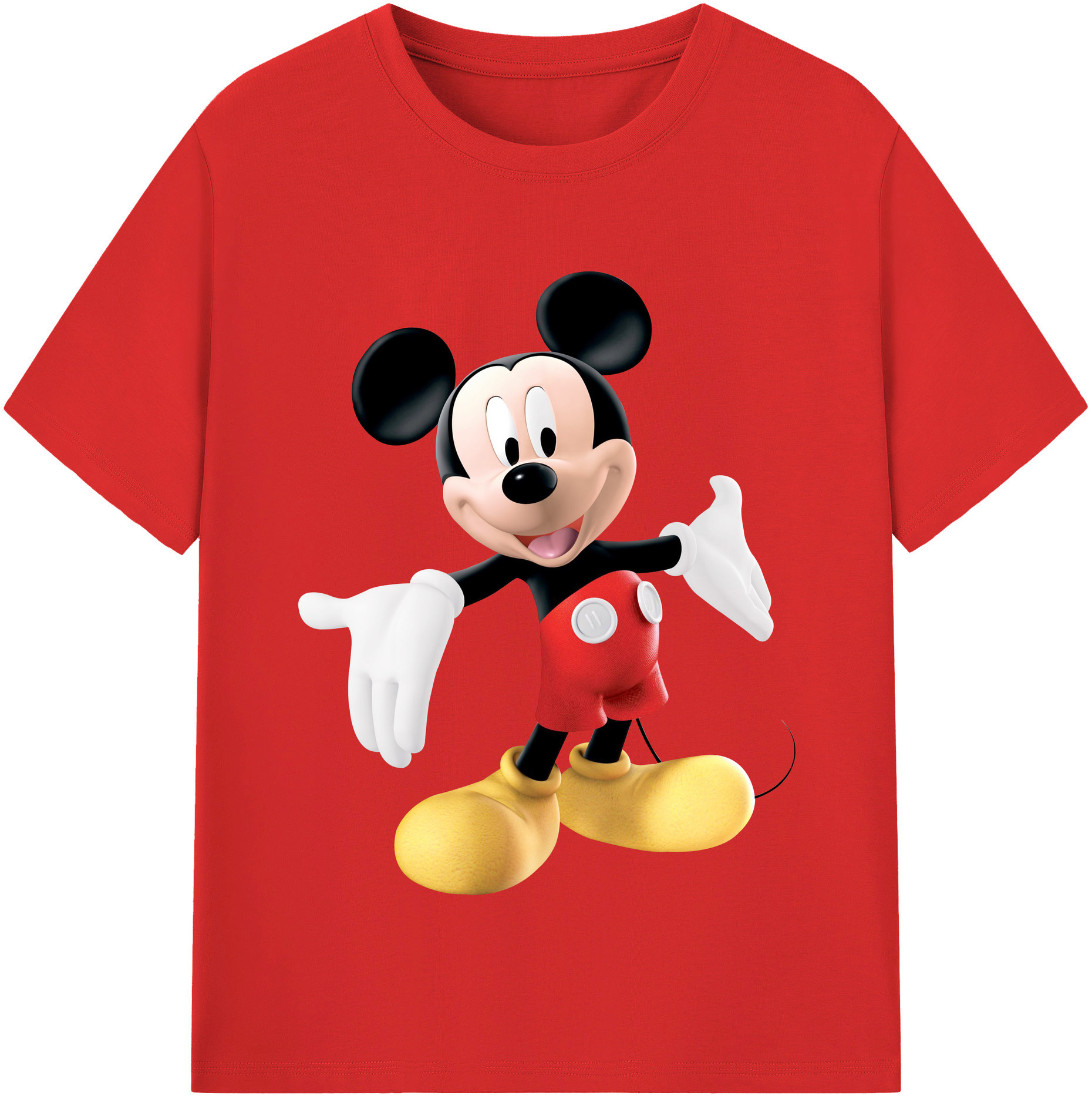 （画像用） ミッキーマウス Mickey Mouse 綿100％半袖Tシャツ（フロントプリント）