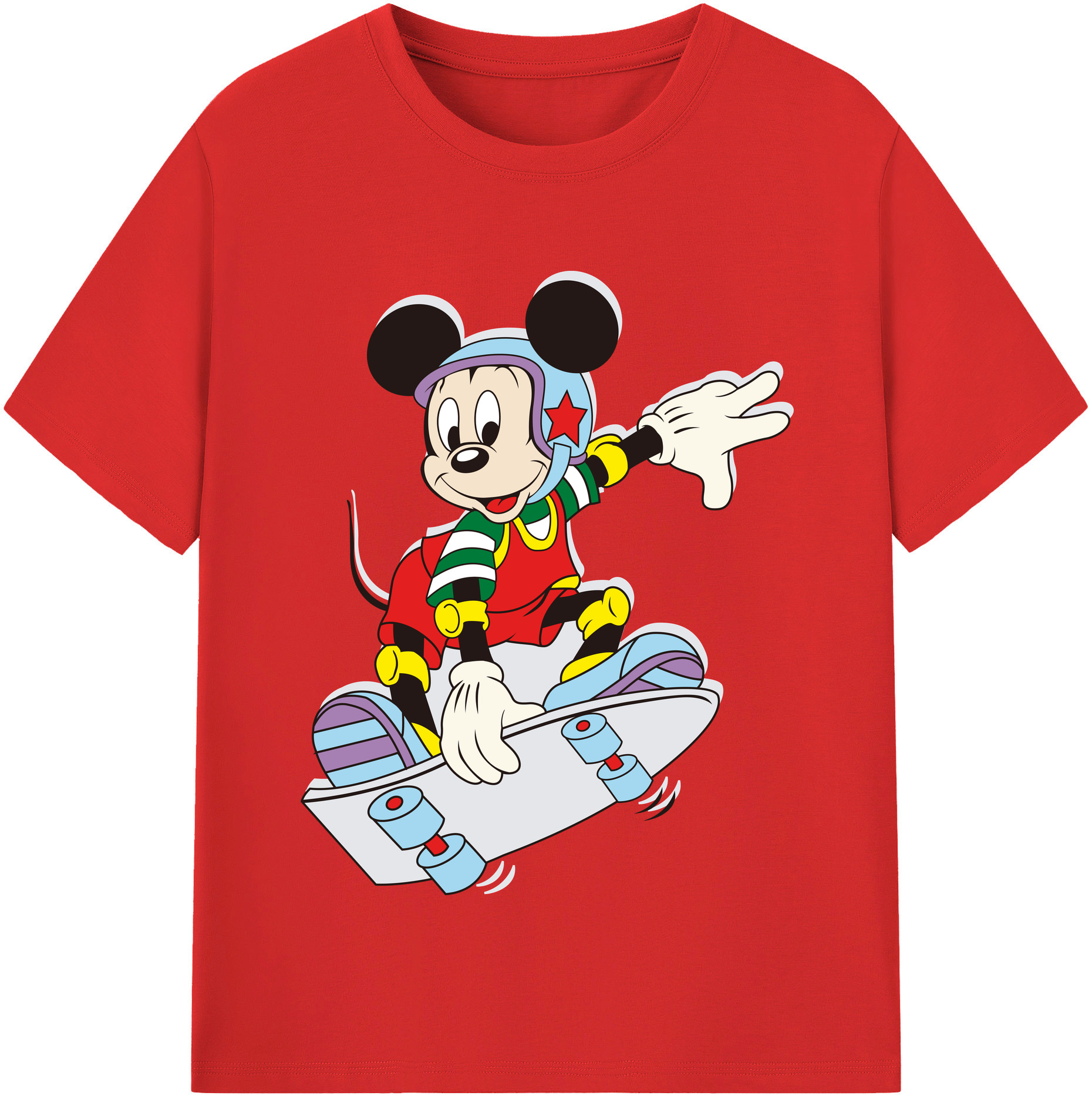 （画像用） ミッキーマウス Mickey Mouse 綿100％半袖Tシャツ（フロントプリント）