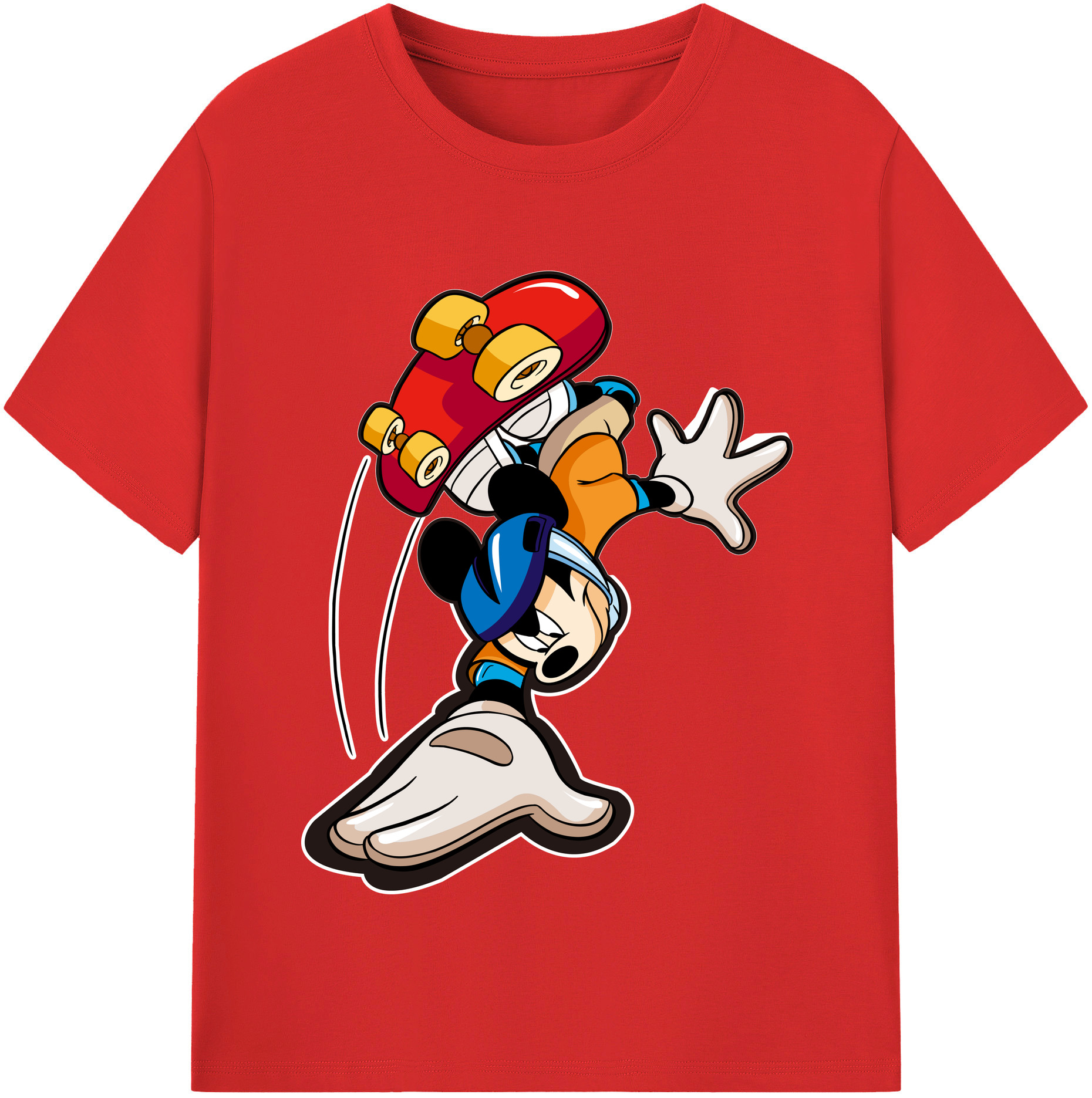 （画像用） ミッキーマウス Mickey Mouse 綿100％半袖Tシャツ（フロントプリント）