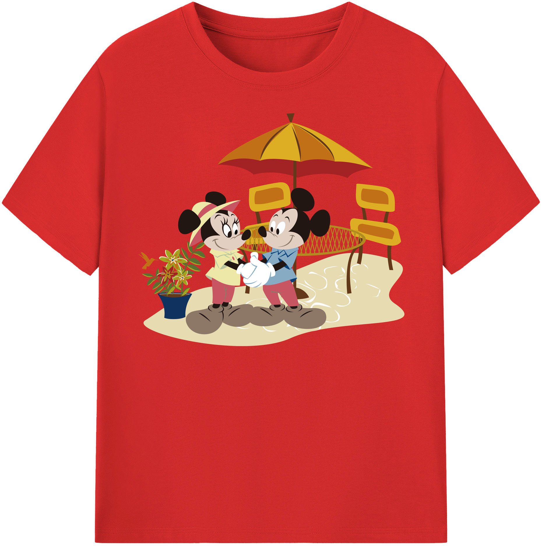 （画像用） ミッキーマウス Mickey Mouse 綿100％半袖Tシャツ（フロントプリント）