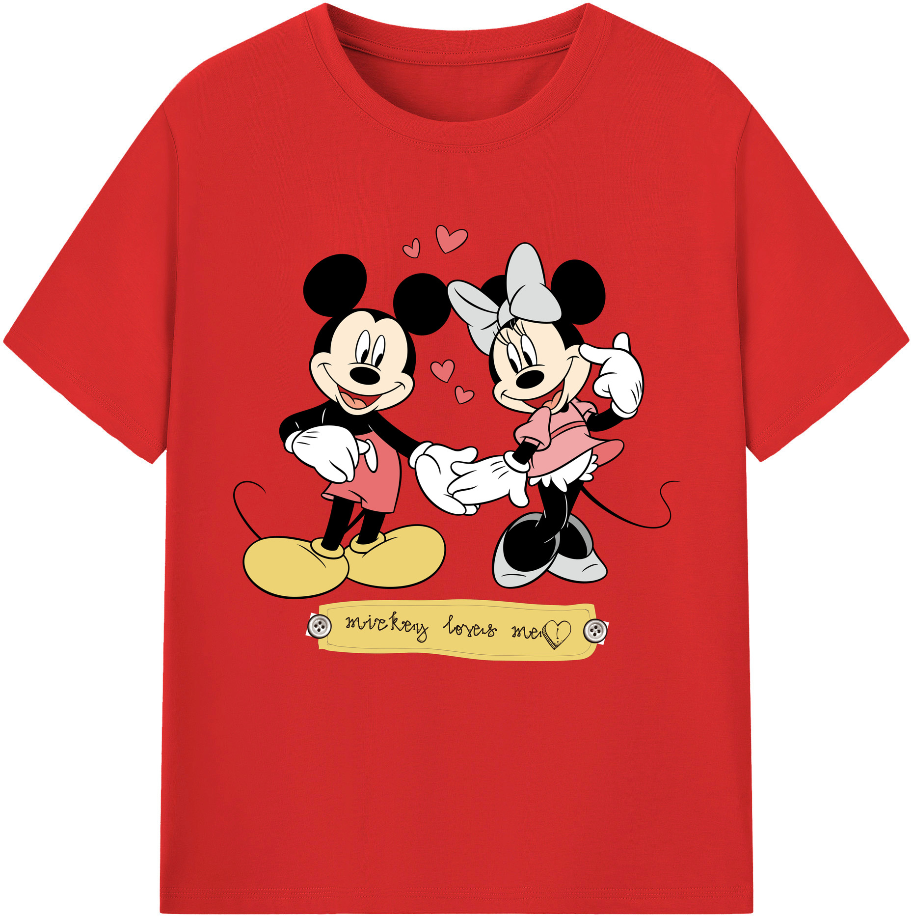 （画像用） ミッキーマウス Mickey Mouse 綿100％半袖Tシャツ（フロントプリント）
