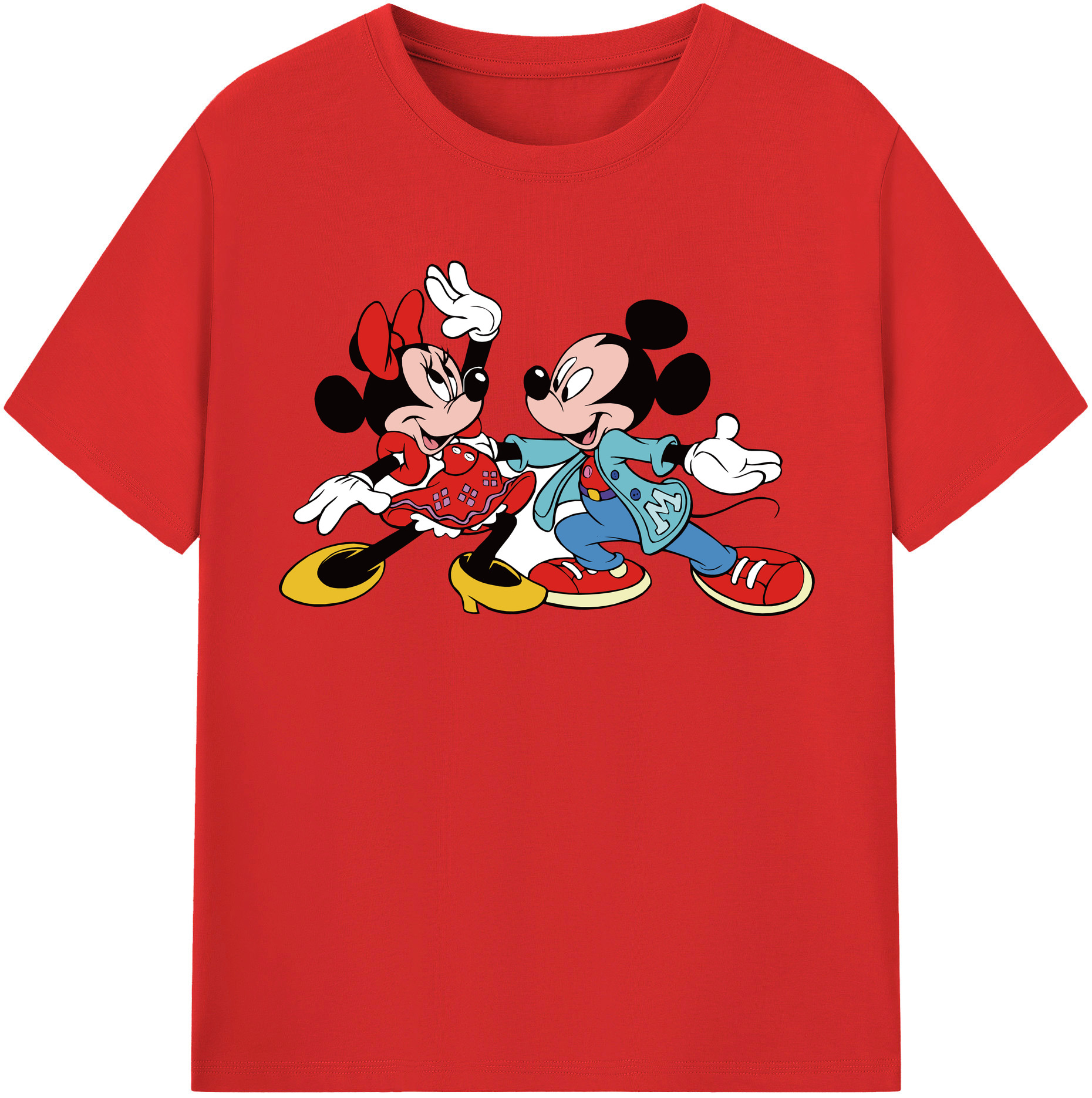 （画像用） ミッキーマウス Mickey Mouse 綿100％半袖Tシャツ（フロントプリント）