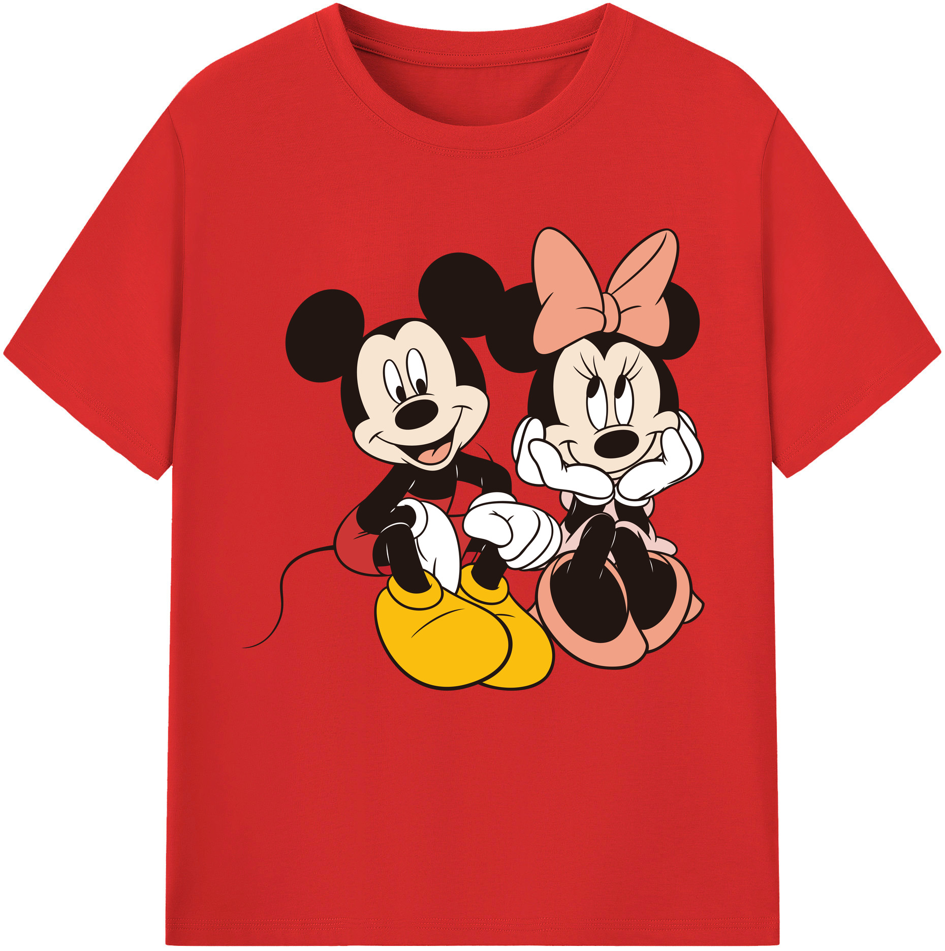 （画像用） ミッキーマウス Mickey Mouse 綿100％半袖Tシャツ（フロントプリント）