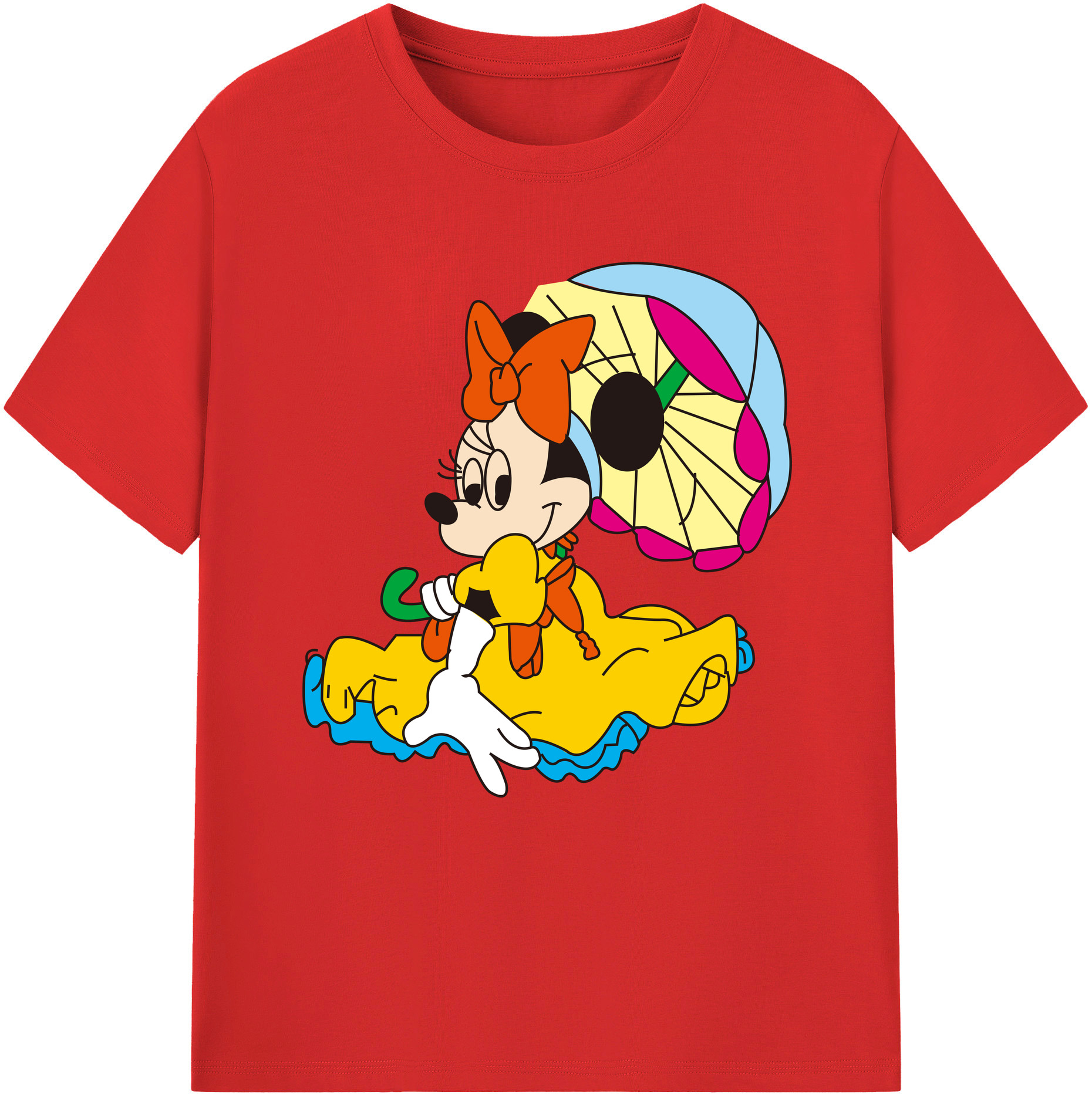 （画像用） ミッキーマウス Mickey Mouse 綿100％半袖Tシャツ（フロントプリント）