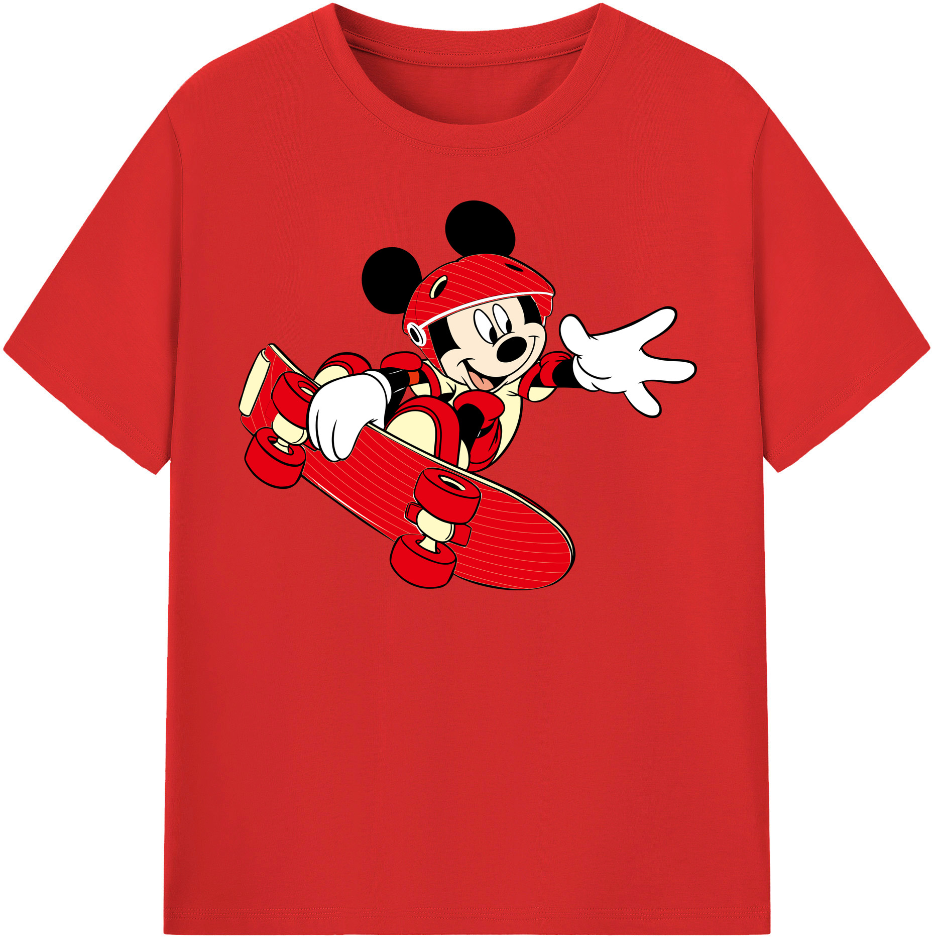 （画像用） ミッキーマウス Mickey Mouse 綿100％半袖Tシャツ（フロントプリント）