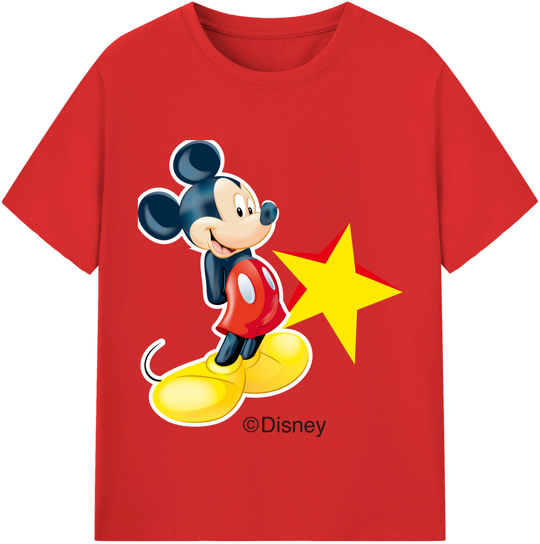 （画像用） ミッキーマウス Mickey Mouse 綿100％半袖Tシャツ（フロントプリント）