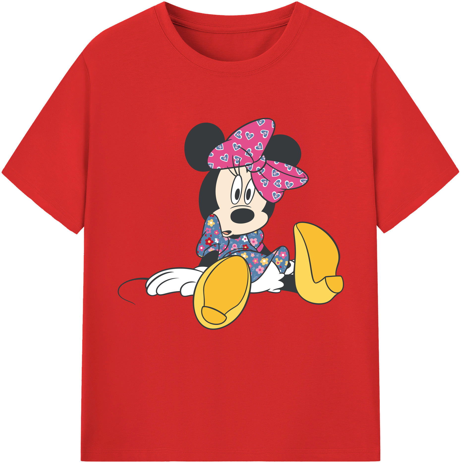 （画像用） ミッキーマウス Mickey Mouse 綿100％半袖Tシャツ（フロントプリント）