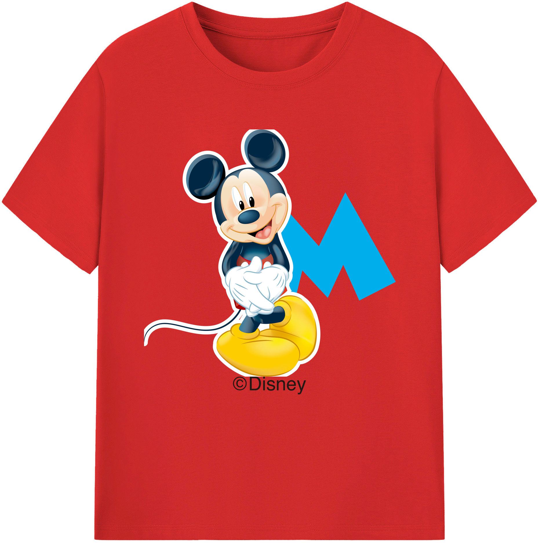 （画像用） ミッキーマウス Mickey Mouse 綿100％半袖Tシャツ（フロントプリント）