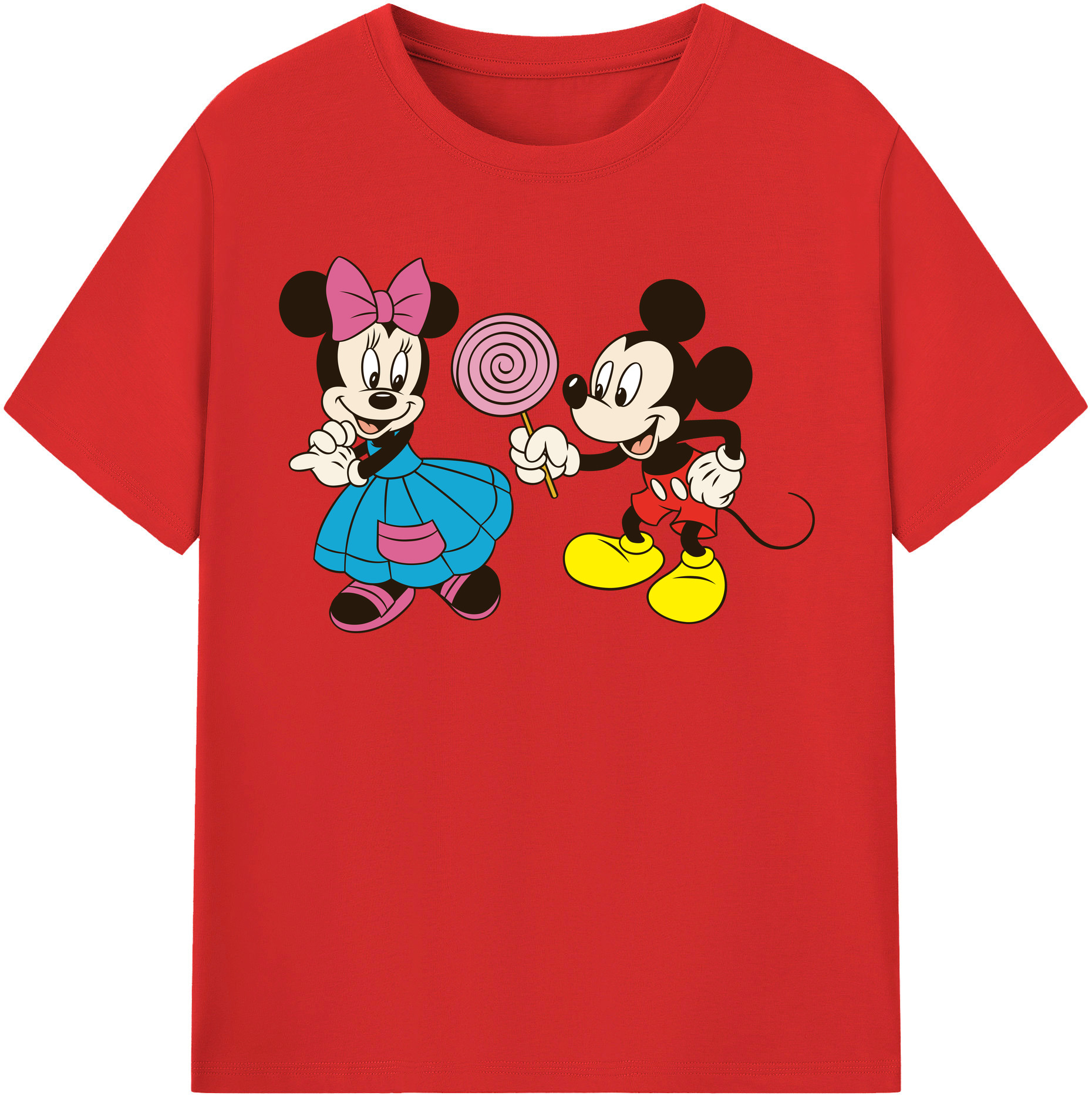 （画像用） ミッキーマウス Mickey Mouse 綿100％半袖Tシャツ（フロントプリント）