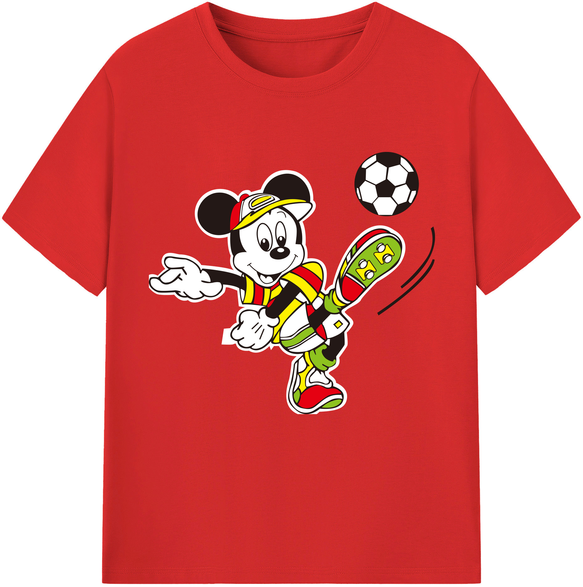 （画像用） ミッキーマウス Mickey Mouse 綿100％半袖Tシャツ（フロントプリント）