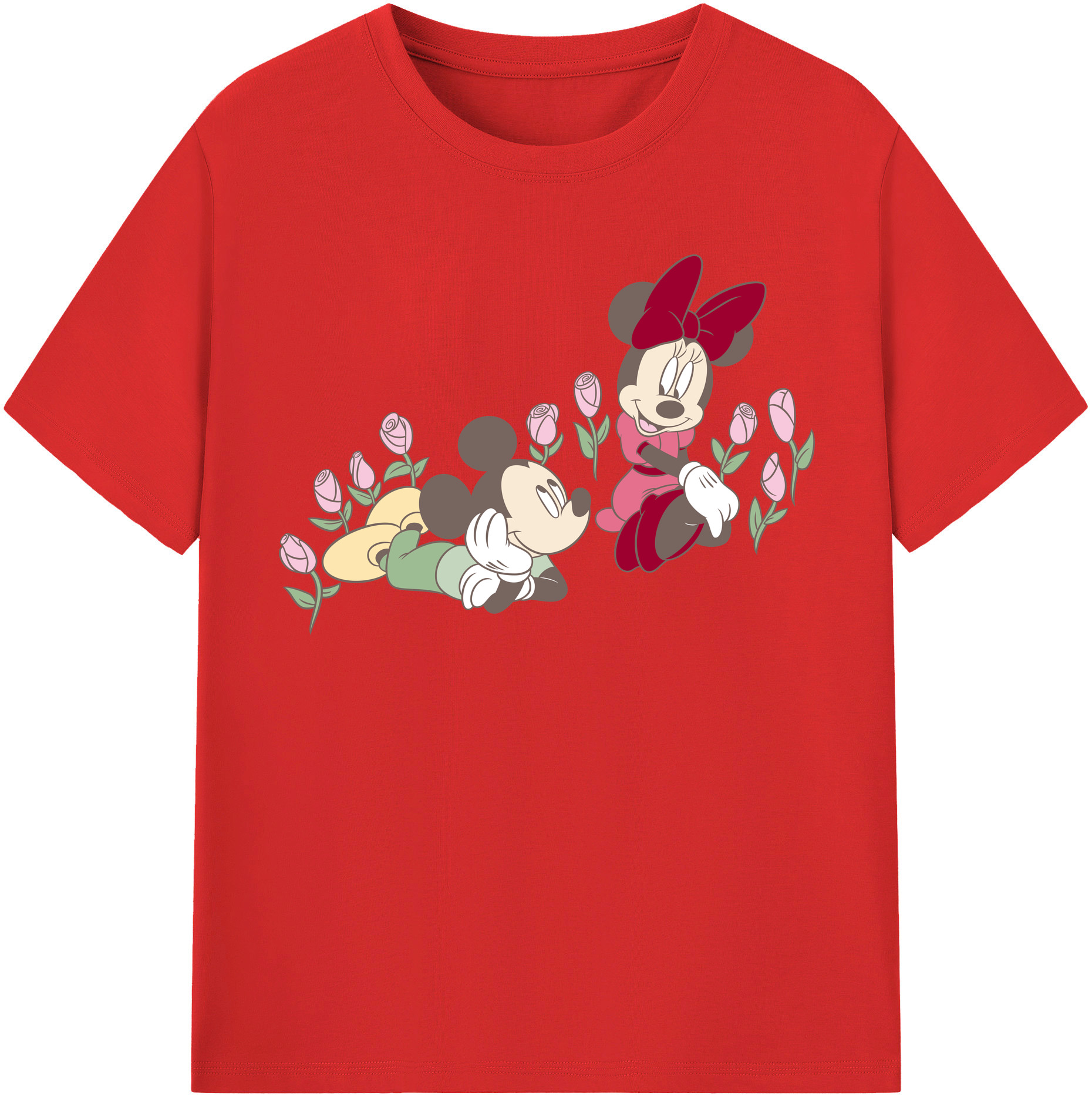 （画像用） ミッキーマウス Mickey Mouse 綿100％半袖Tシャツ（フロントプリント）
