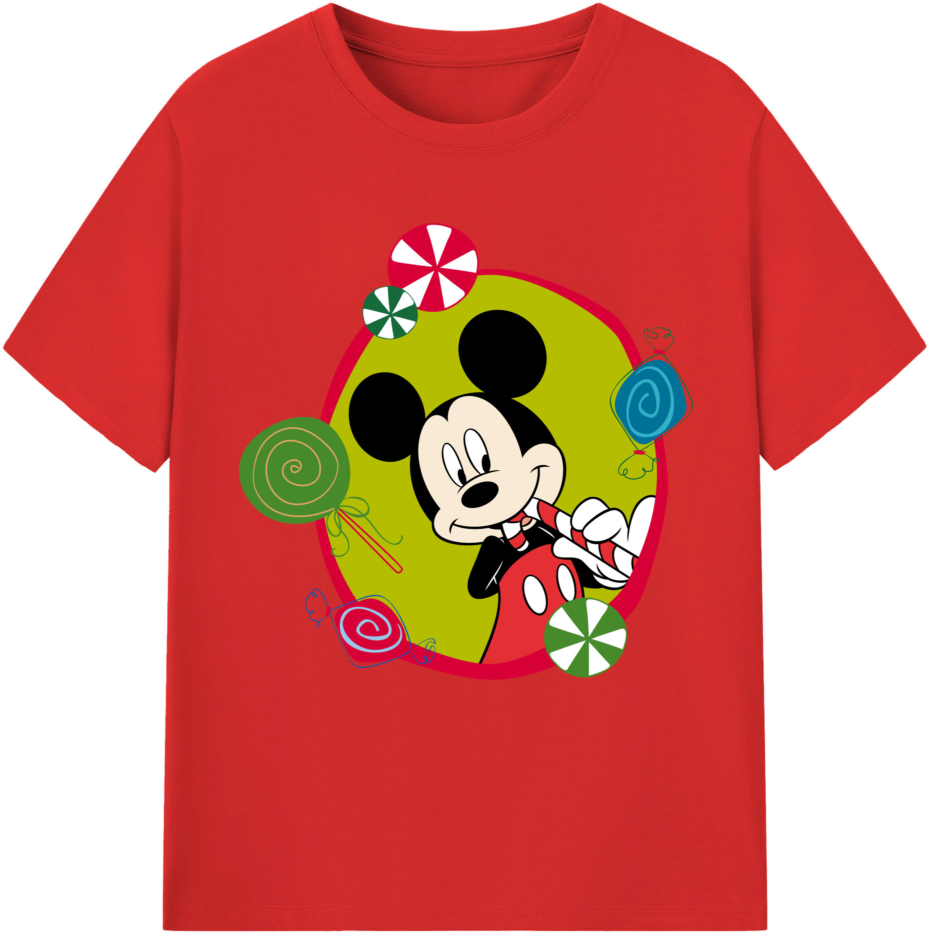 （画像用） ミッキーマウス Mickey Mouse 綿100％半袖Tシャツ（フロントプリント）