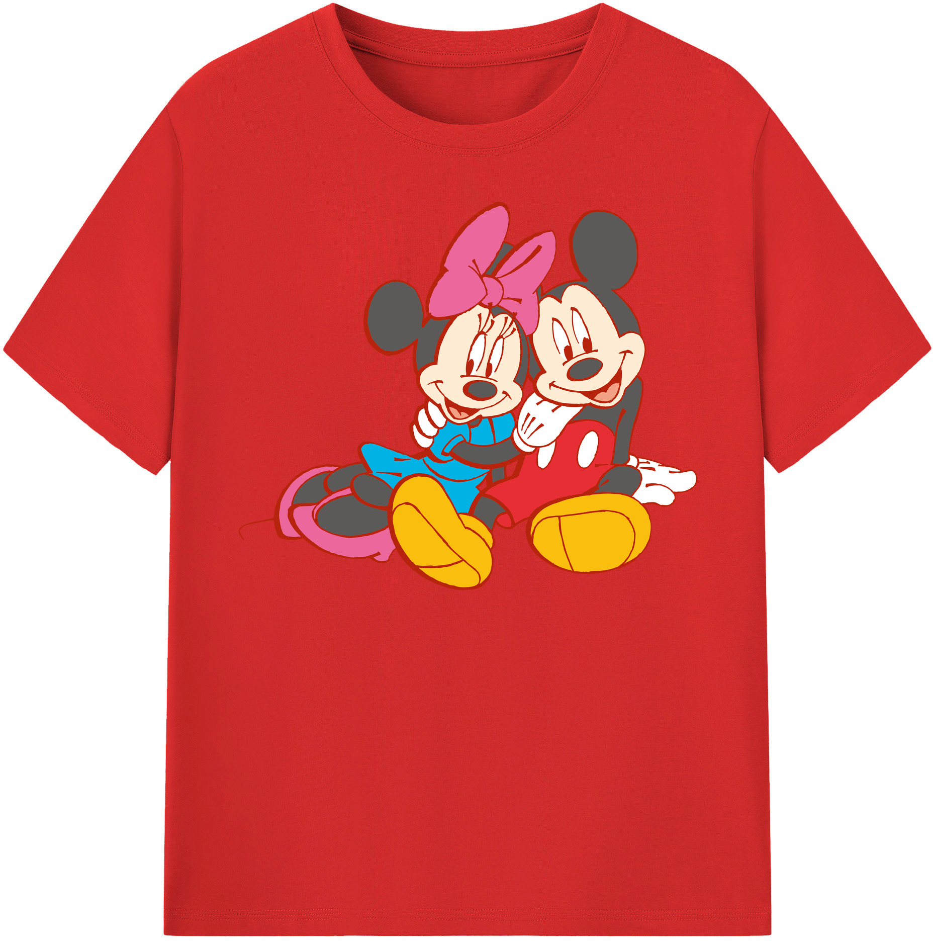 （画像用） ミッキーマウス Mickey Mouse 綿100％半袖Tシャツ（フロントプリント）