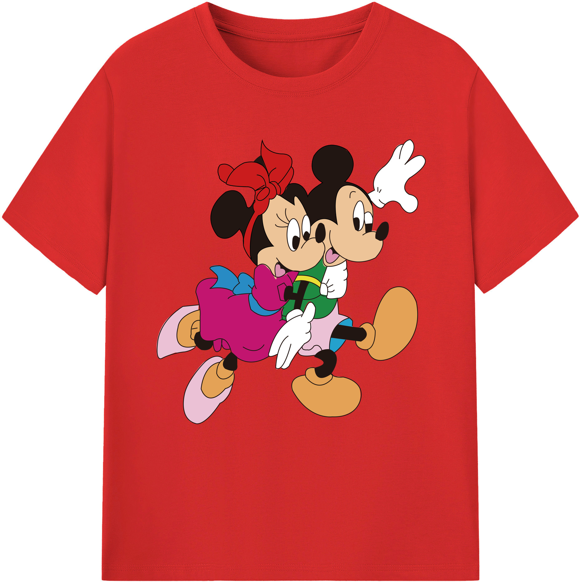 （画像用） ミッキーマウス Mickey Mouse 綿100％半袖Tシャツ（フロントプリント）