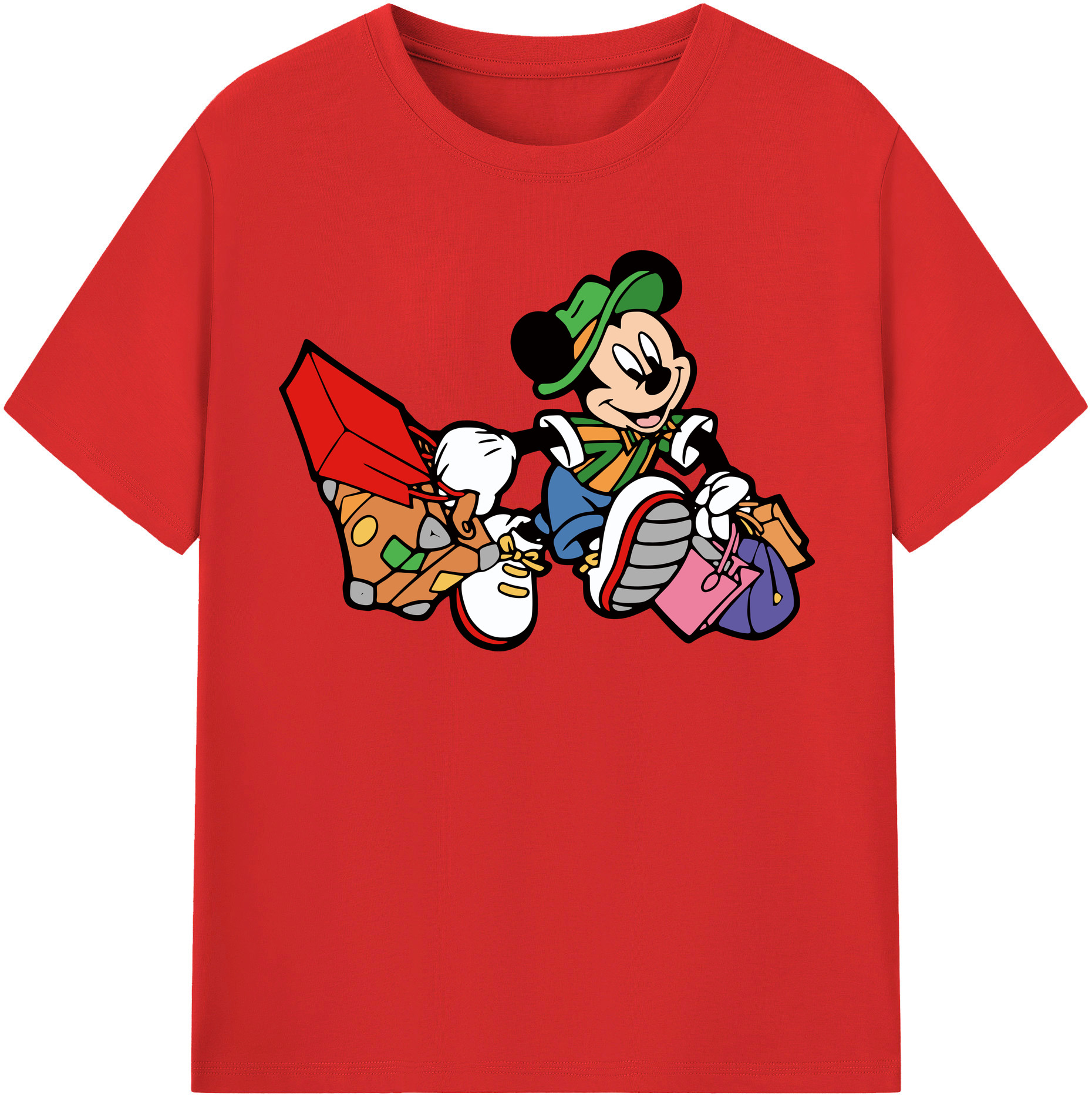 （画像用） ミッキーマウス Mickey Mouse 綿100％半袖Tシャツ（フロントプリント）