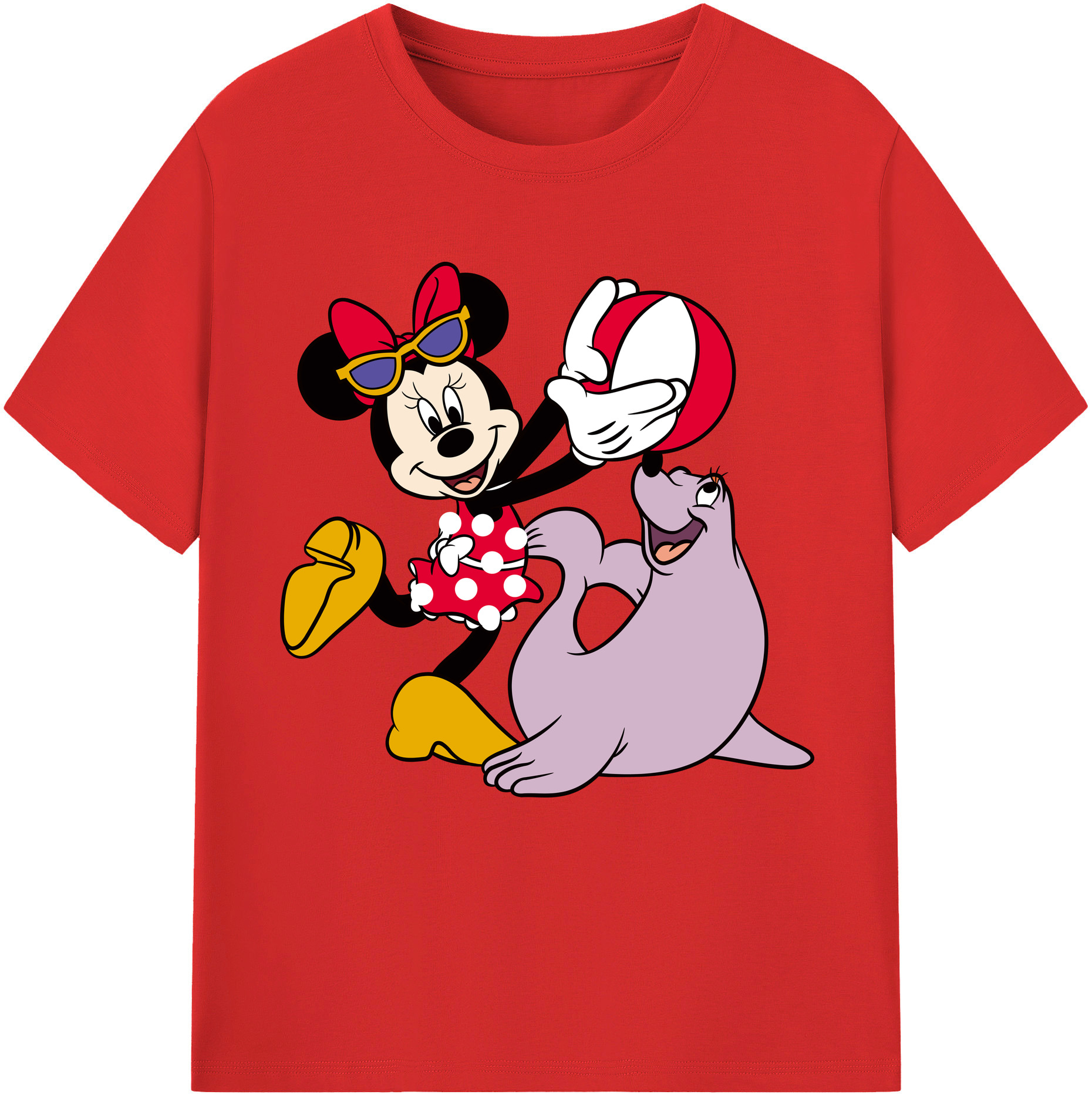 （画像用） ミッキーマウス Mickey Mouse 綿100％半袖Tシャツ（フロントプリント）