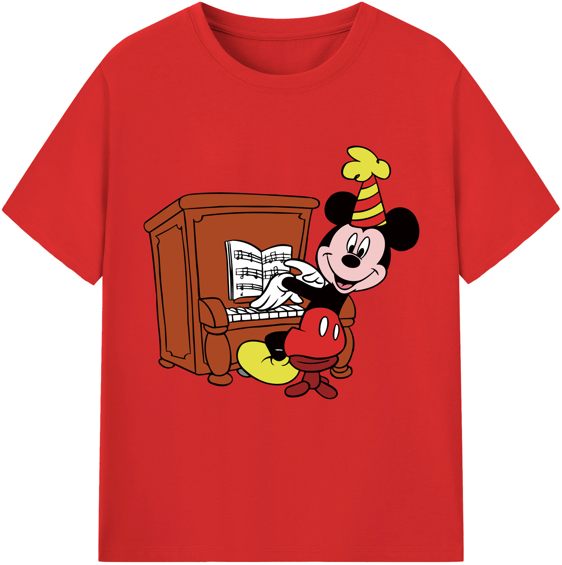 （画像用） ミッキーマウス Mickey Mouse 綿100％半袖Tシャツ（フロントプリント）