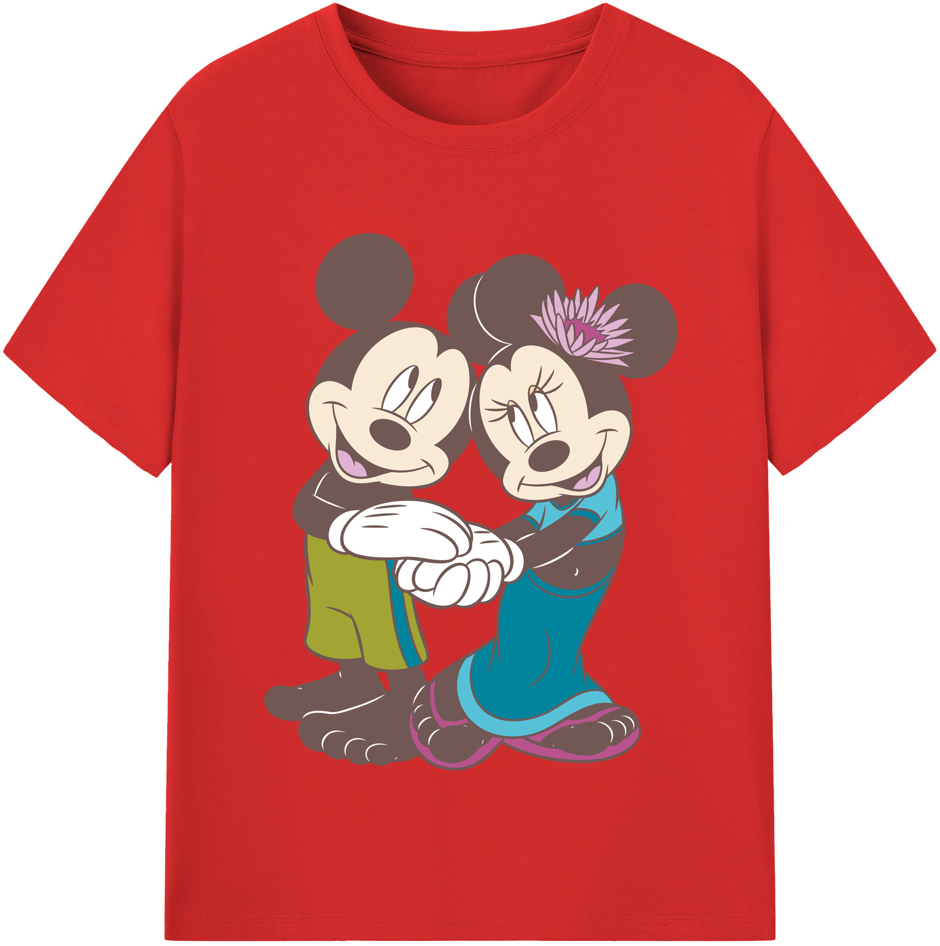 （画像用） ミッキーマウス Mickey Mouse 綿100％半袖Tシャツ（フロントプリント）