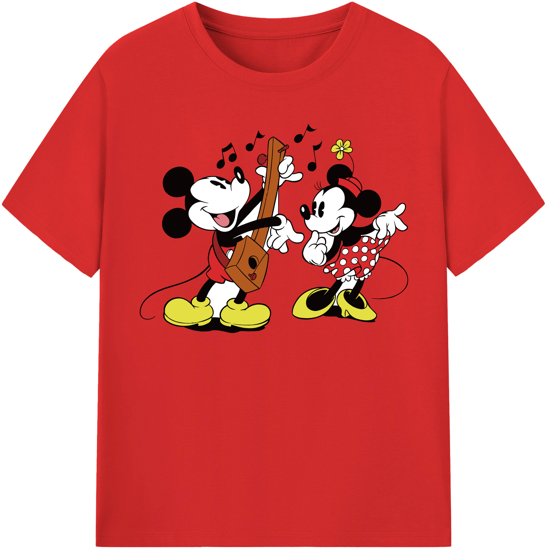 （画像用） ミッキーマウス Mickey Mouse 綿100％半袖Tシャツ（フロントプリント）