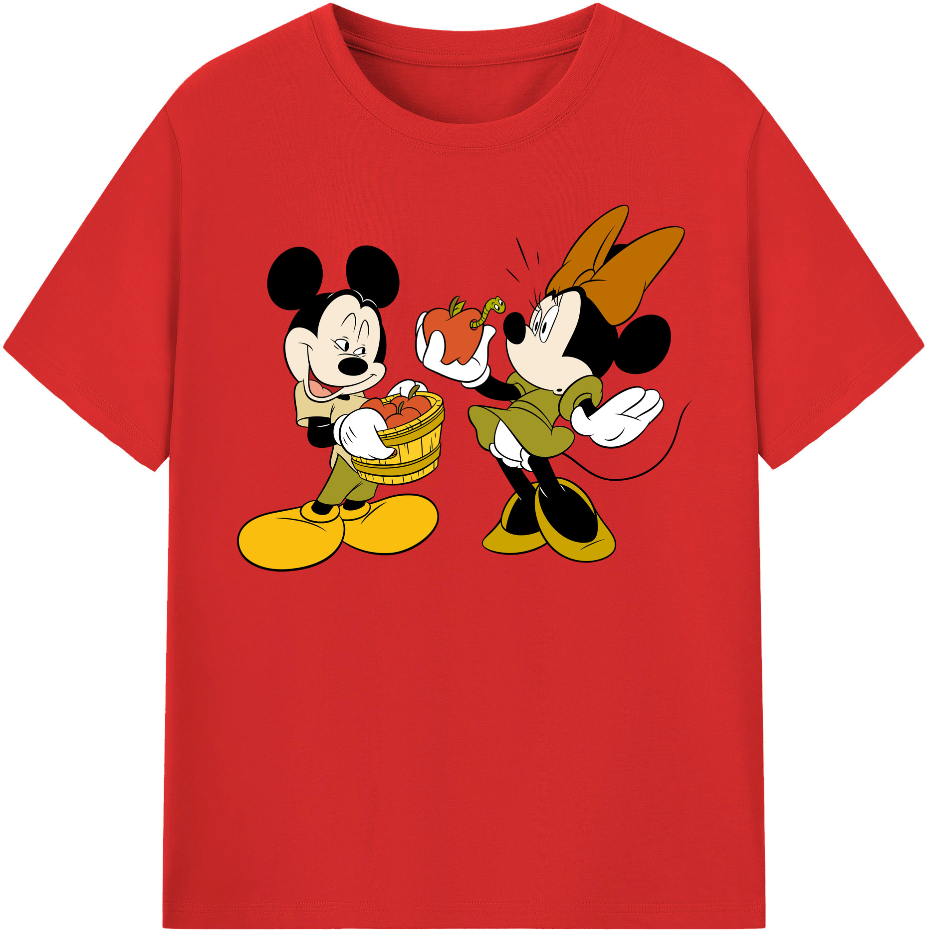 （画像用） ミッキーマウス Mickey Mouse 綿100％半袖Tシャツ（フロントプリント）