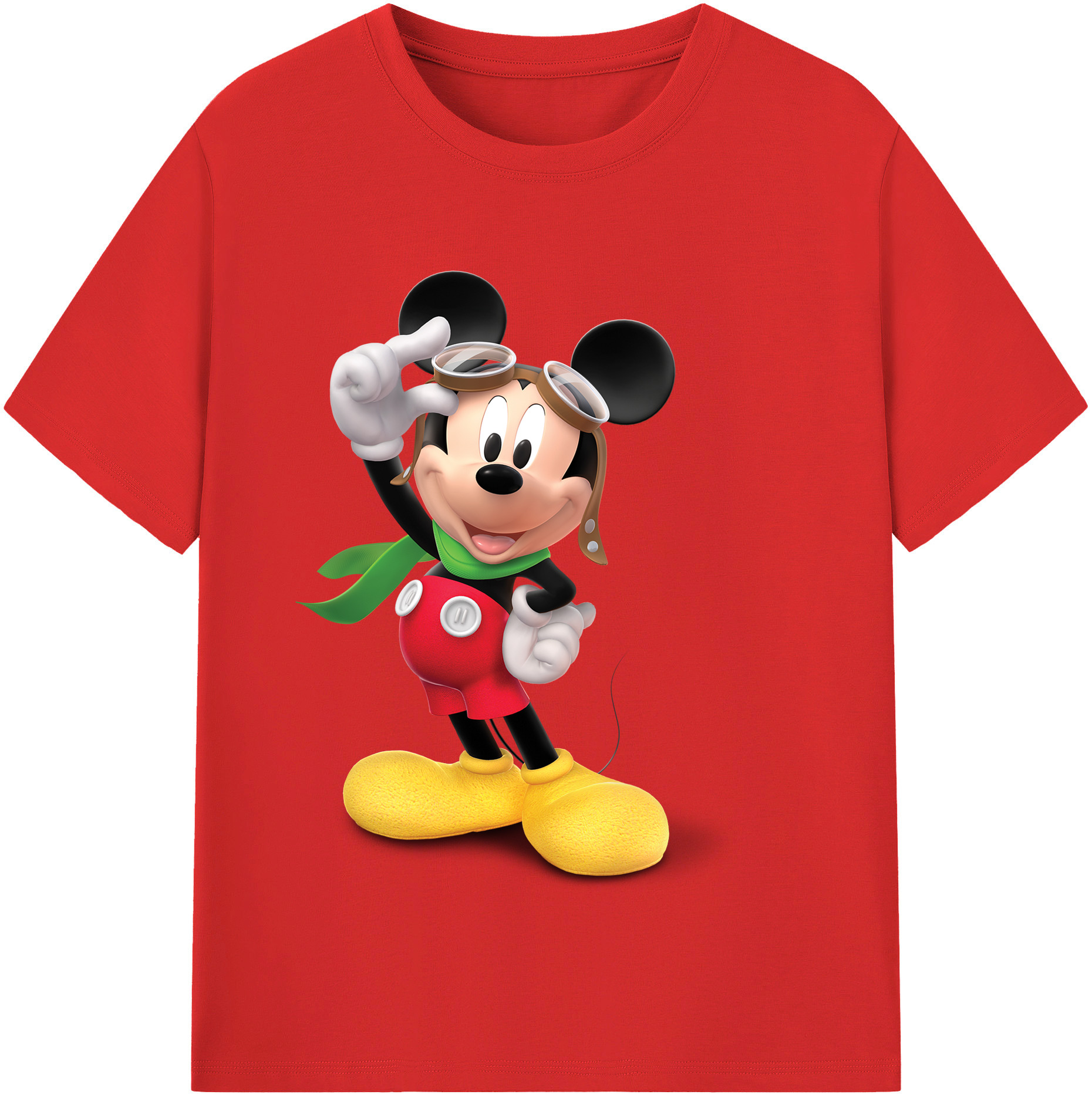 （画像用） ミッキーマウス Mickey Mouse 綿100％半袖Tシャツ（フロントプリント）